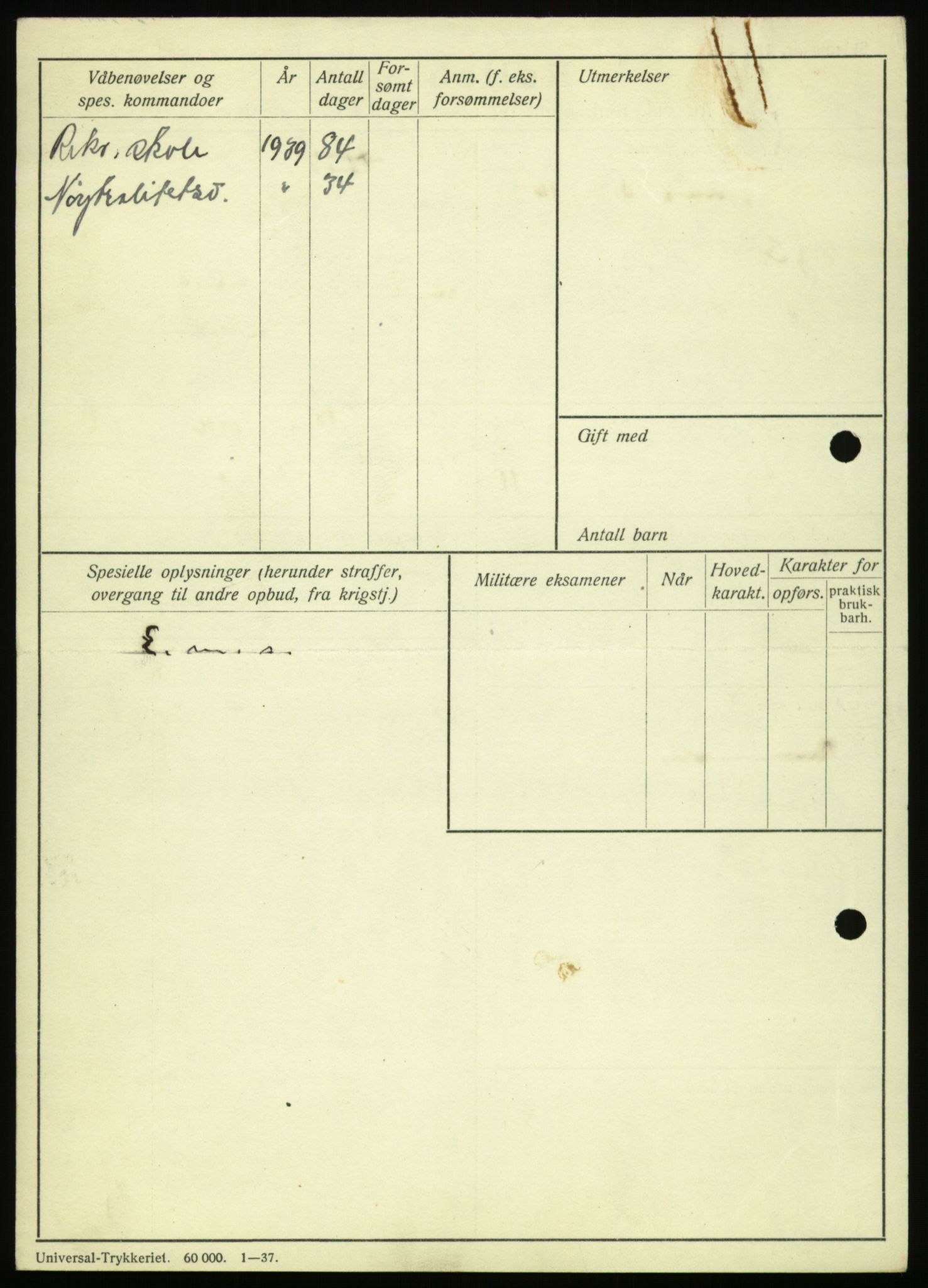 Forsvaret, Troms infanteriregiment nr. 16, AV/RA-RAFA-3146/P/Pa/L0021: Rulleblad for regimentets menige mannskaper, årsklasse 1937, 1937, p. 152