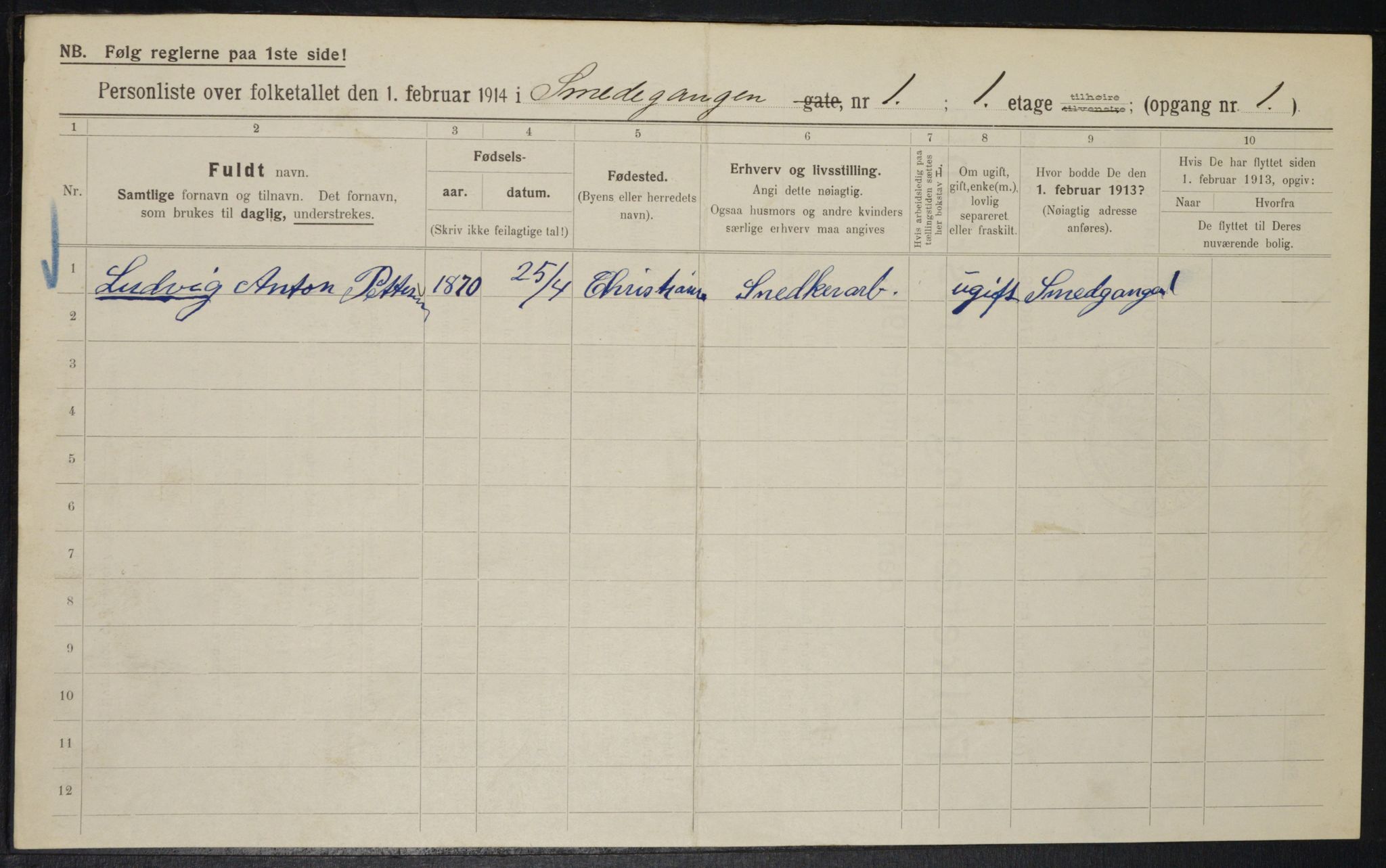 OBA, Municipal Census 1914 for Kristiania, 1914, p. 96959