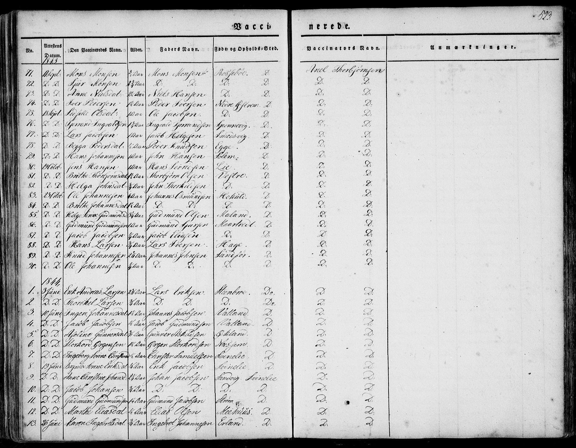 Skjold sokneprestkontor, SAST/A-101847/H/Ha/Haa/L0006: Parish register (official) no. A 6.2, 1835-1858, p. 523