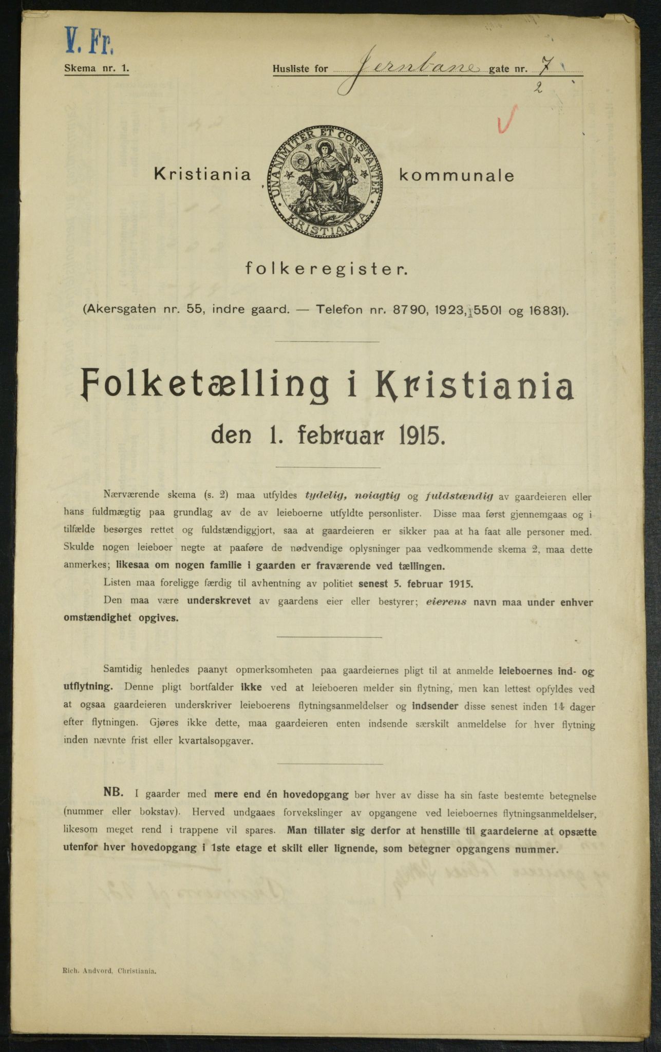 OBA, Municipal Census 1915 for Kristiania, 1915, p. 46347