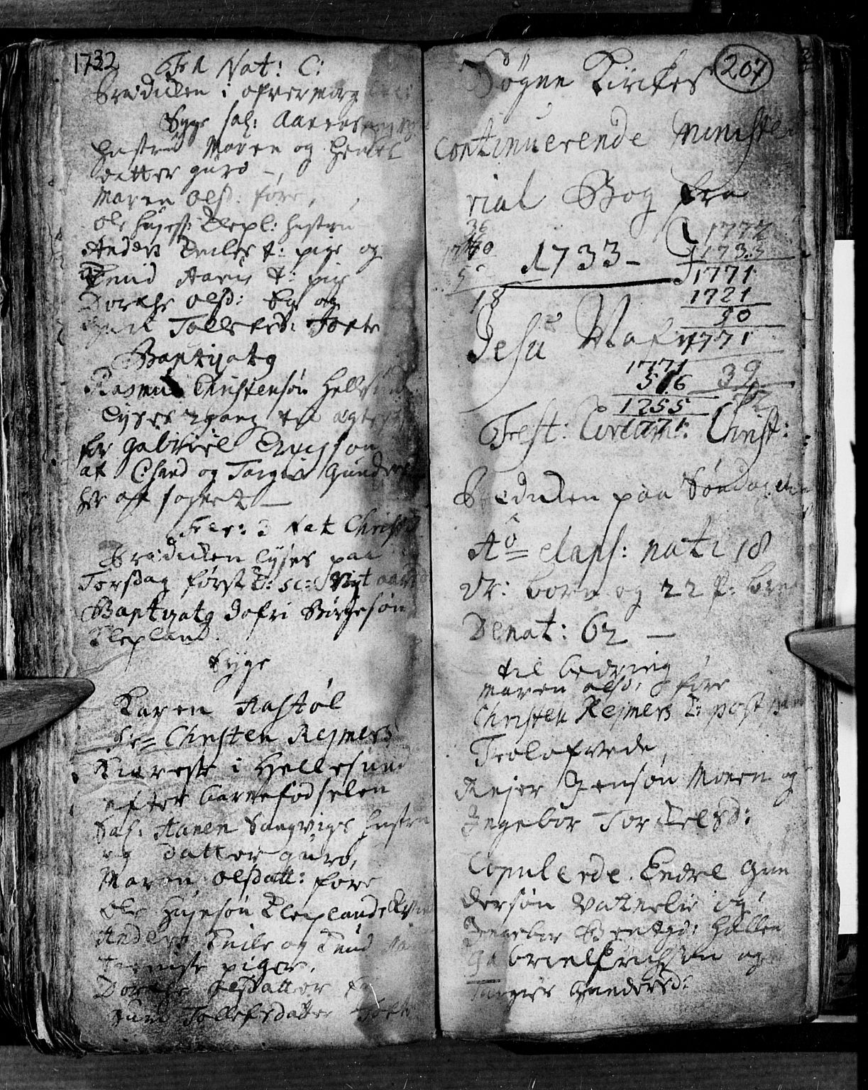 Søgne sokneprestkontor, SAK/1111-0037/F/Fa/Fab/L0001: Parish register (official) no. A 1, 1716-1740, p. 207