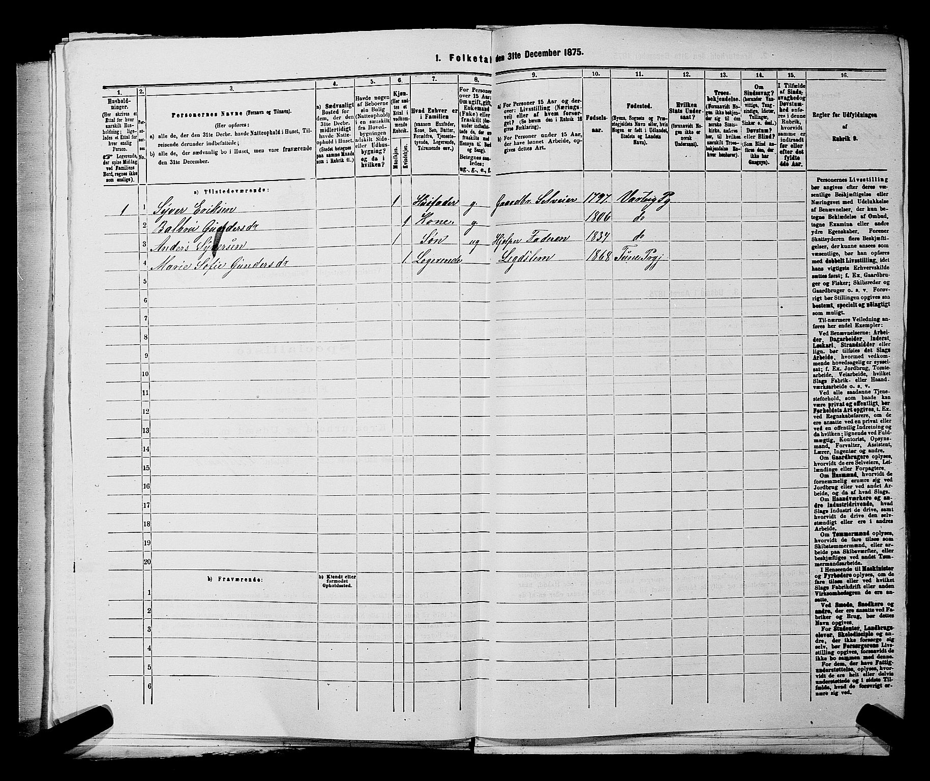 RA, 1875 census for 0114P Varteig, 1875, p. 35