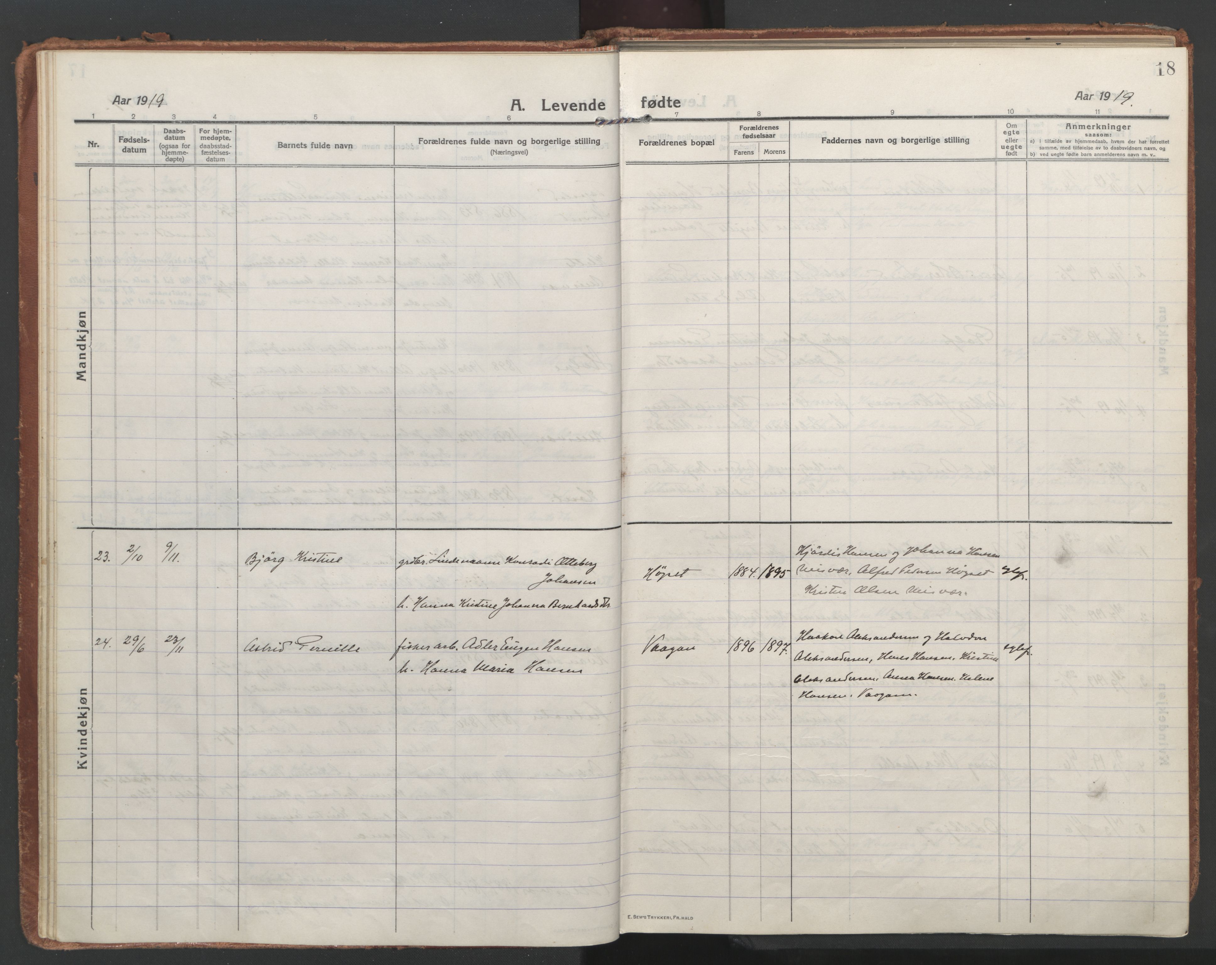 Ministerialprotokoller, klokkerbøker og fødselsregistre - Nordland, AV/SAT-A-1459/852/L0748: Parish register (official) no. 852A18, 1913-1932, p. 18