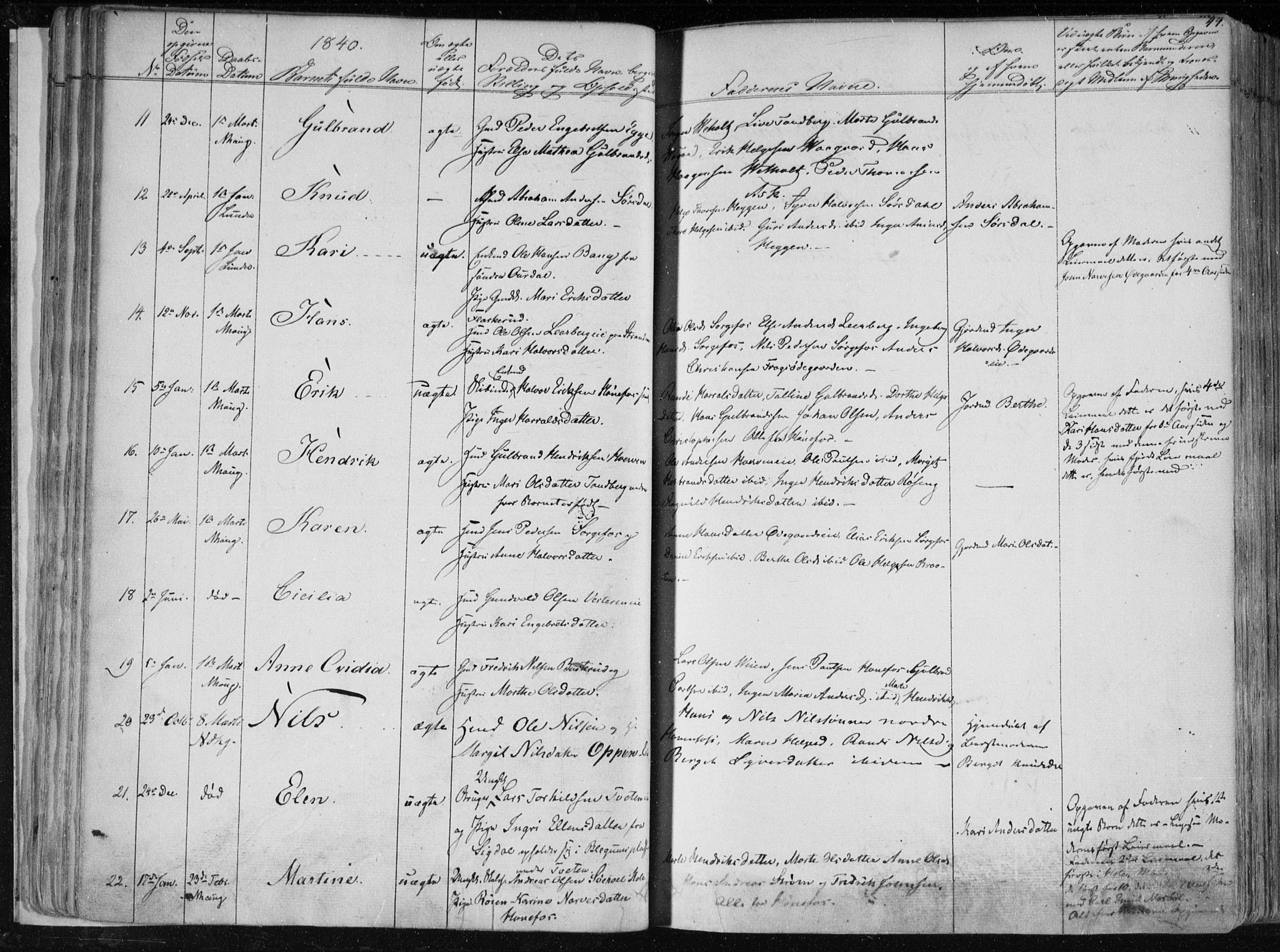 Norderhov kirkebøker, AV/SAKO-A-237/F/Fa/L0010: Parish register (official) no. 10, 1837-1847, p. 44