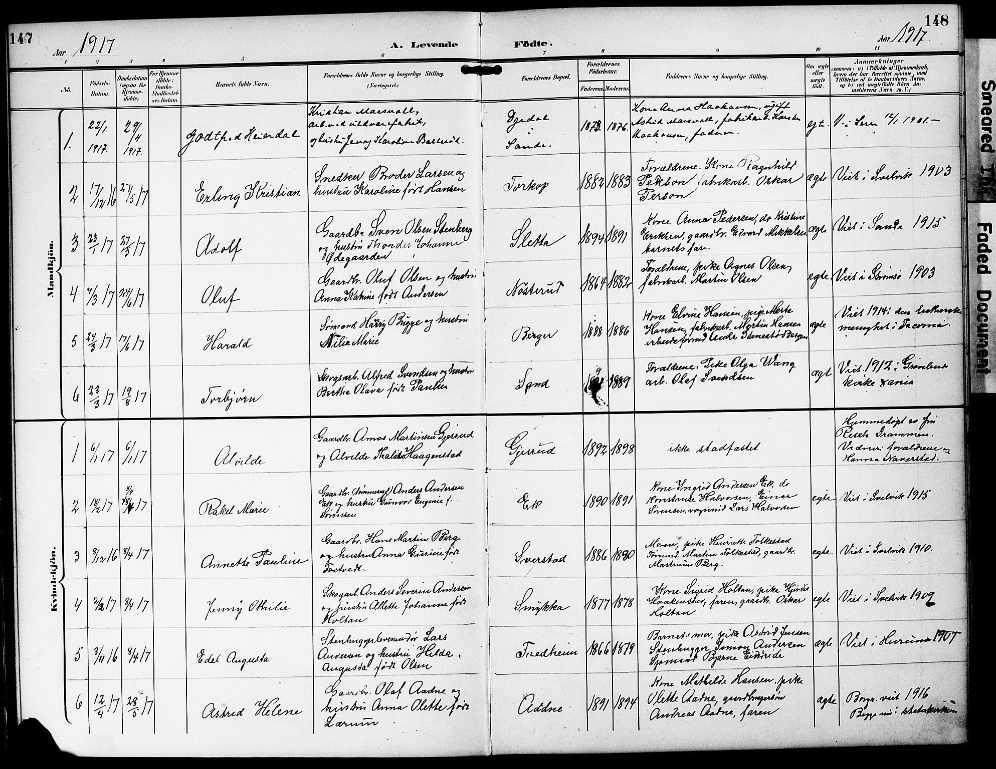 Strømm kirkebøker, AV/SAKO-A-322/G/Ga/L0004: Parish register (copy) no. I 4, 1897-1927, p. 147-148