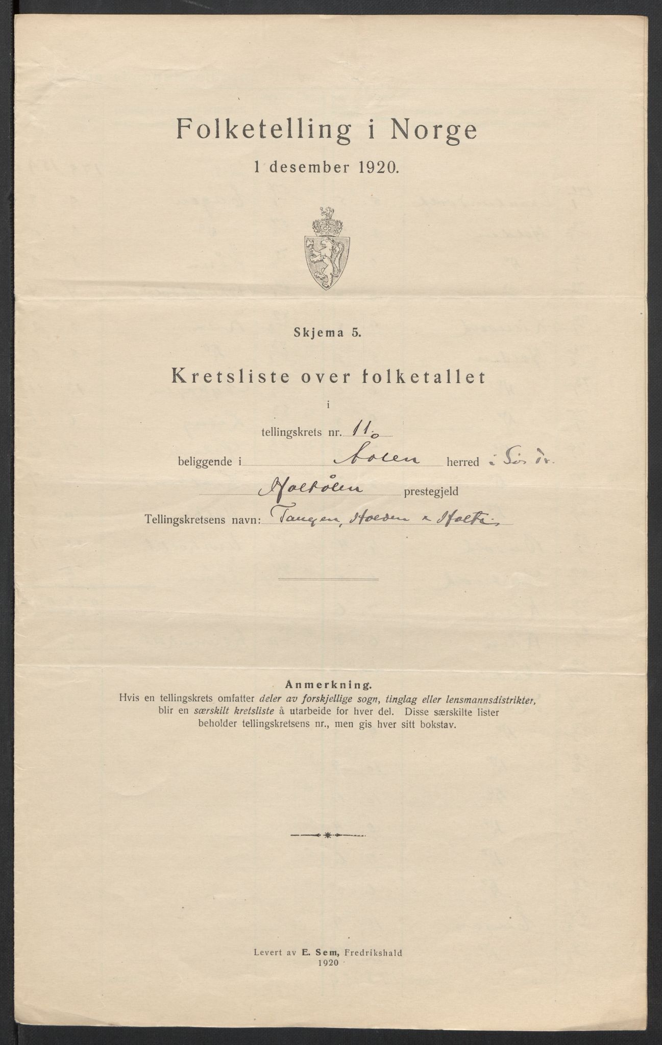 SAT, 1920 census for Ålen, 1920, p. 36