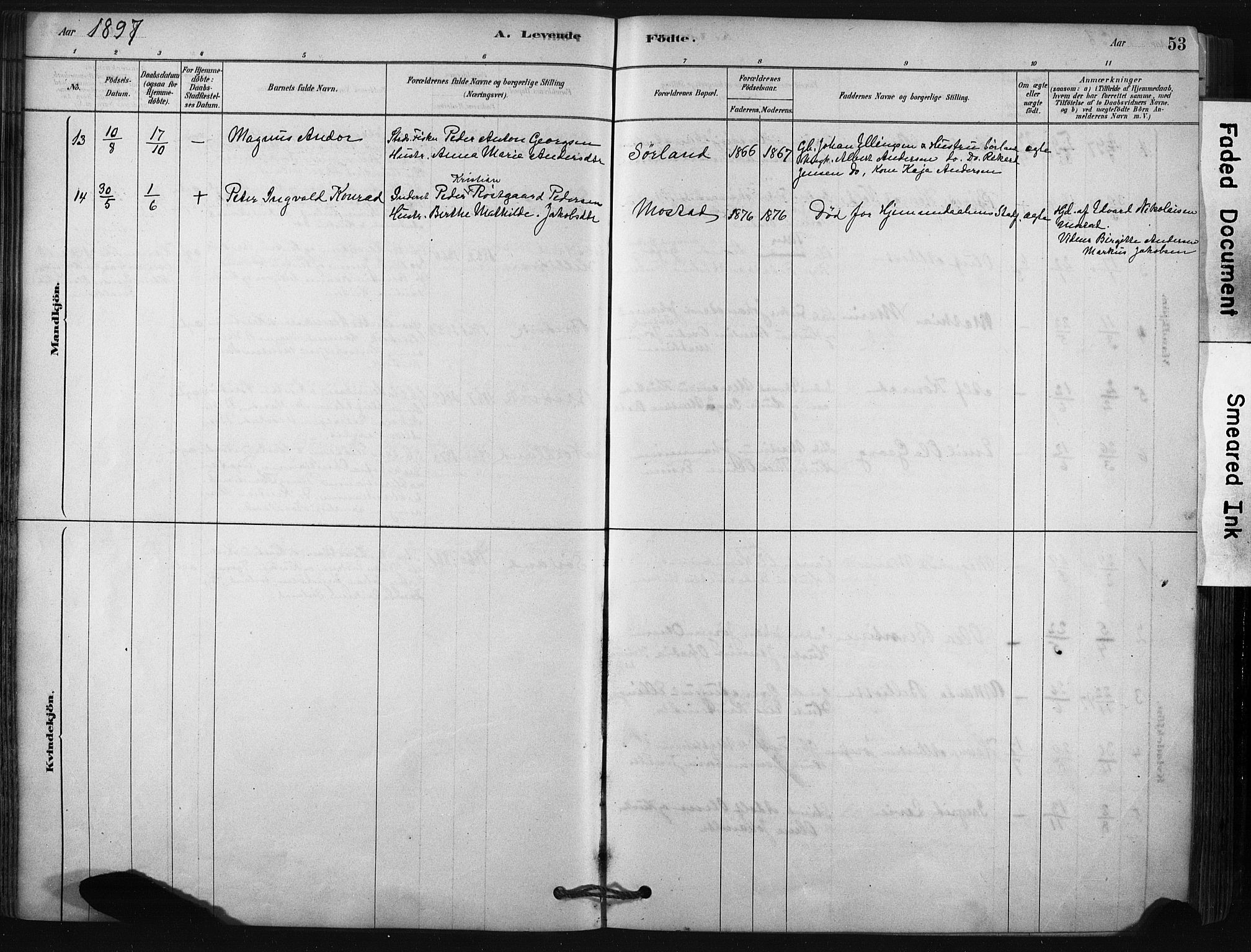 Ministerialprotokoller, klokkerbøker og fødselsregistre - Nordland, AV/SAT-A-1459/807/L0122: Parish register (official) no. 807A05, 1880-1902, p. 53