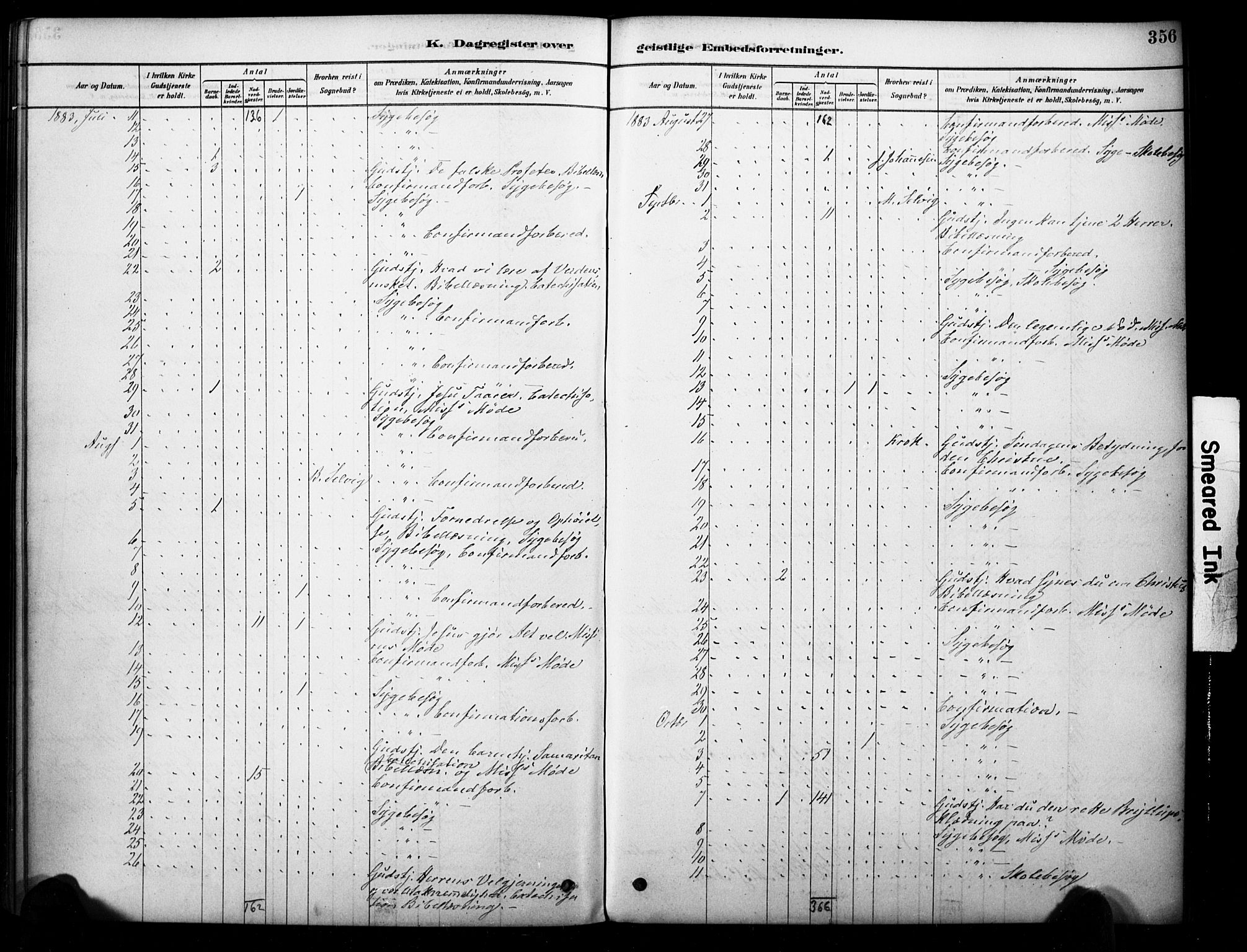 Strømm kirkebøker, AV/SAKO-A-322/F/Fb/L0001: Parish register (official) no. II 1, 1878-1899, p. 356