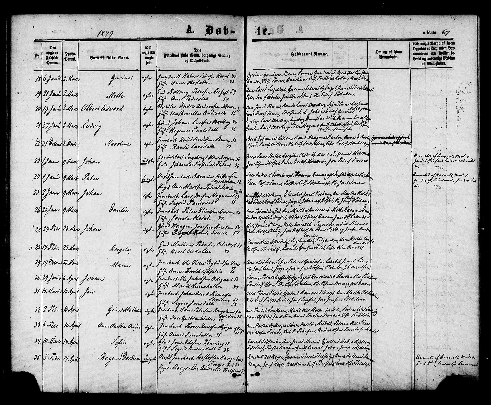 Ministerialprotokoller, klokkerbøker og fødselsregistre - Nord-Trøndelag, AV/SAT-A-1458/703/L0029: Parish register (official) no. 703A02, 1863-1879, p. 67