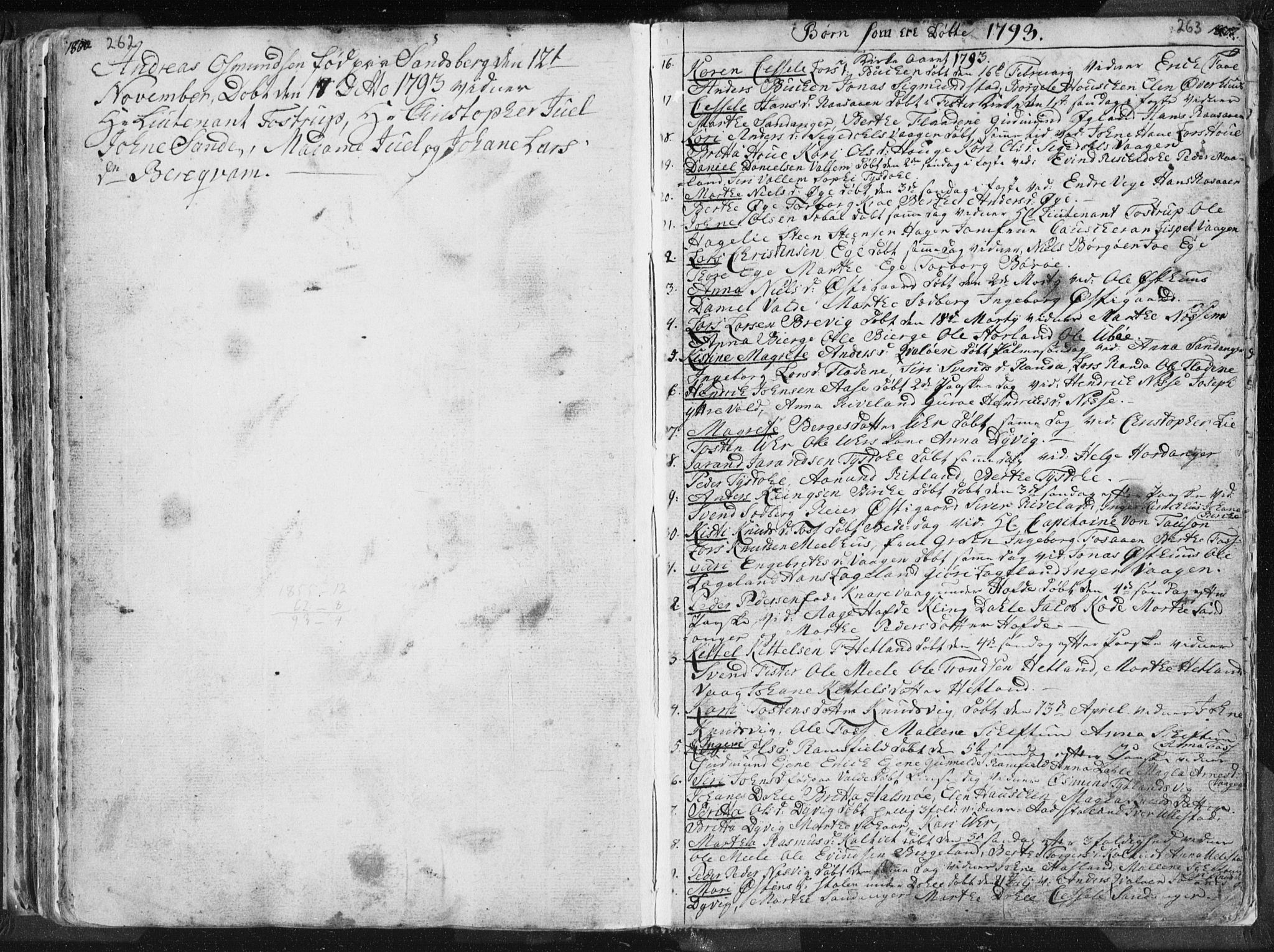 Hjelmeland sokneprestkontor, SAST/A-101843/01/IV/L0001: Parish register (official) no. A 1, 1760-1799, p. 262-263