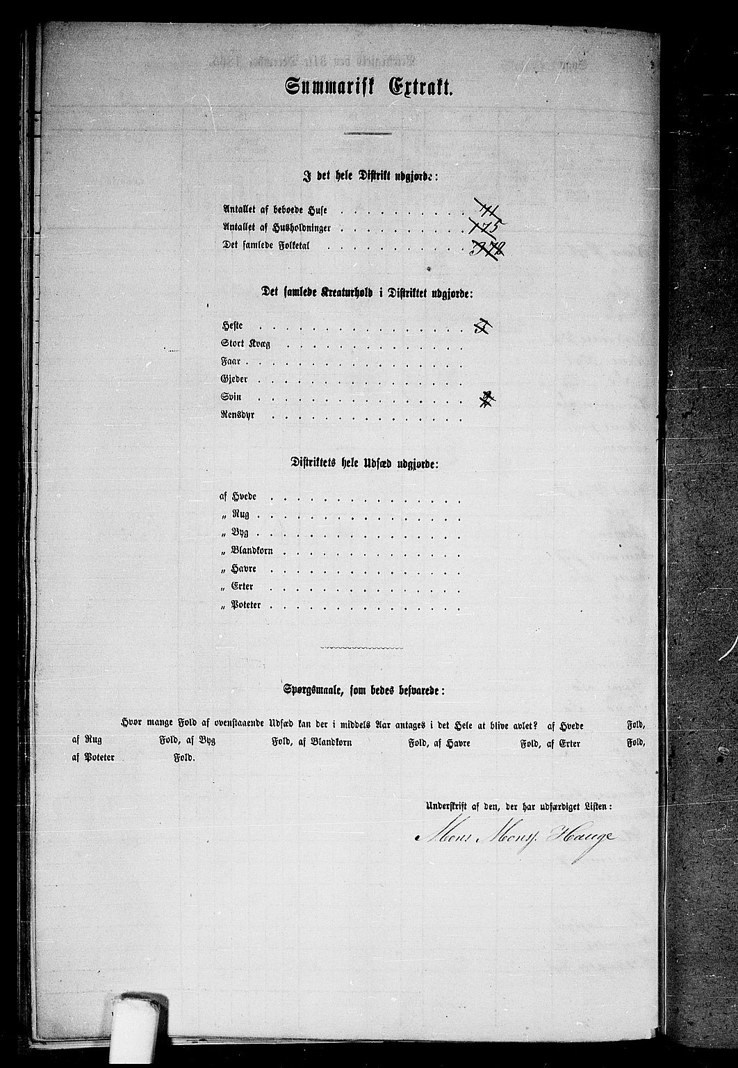 RA, 1865 census for Haus, 1865, p. 263