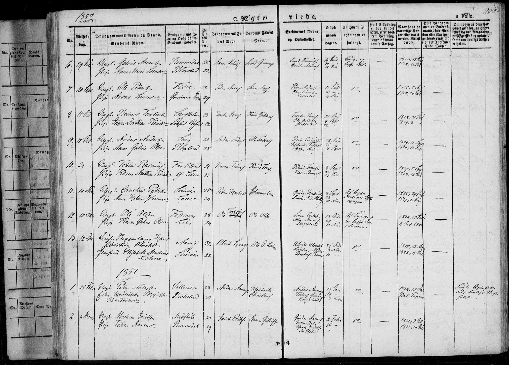Sør-Audnedal sokneprestkontor, SAK/1111-0039/F/Fa/Fab/L0006: Parish register (official) no. A 6, 1829-1855, p. 203