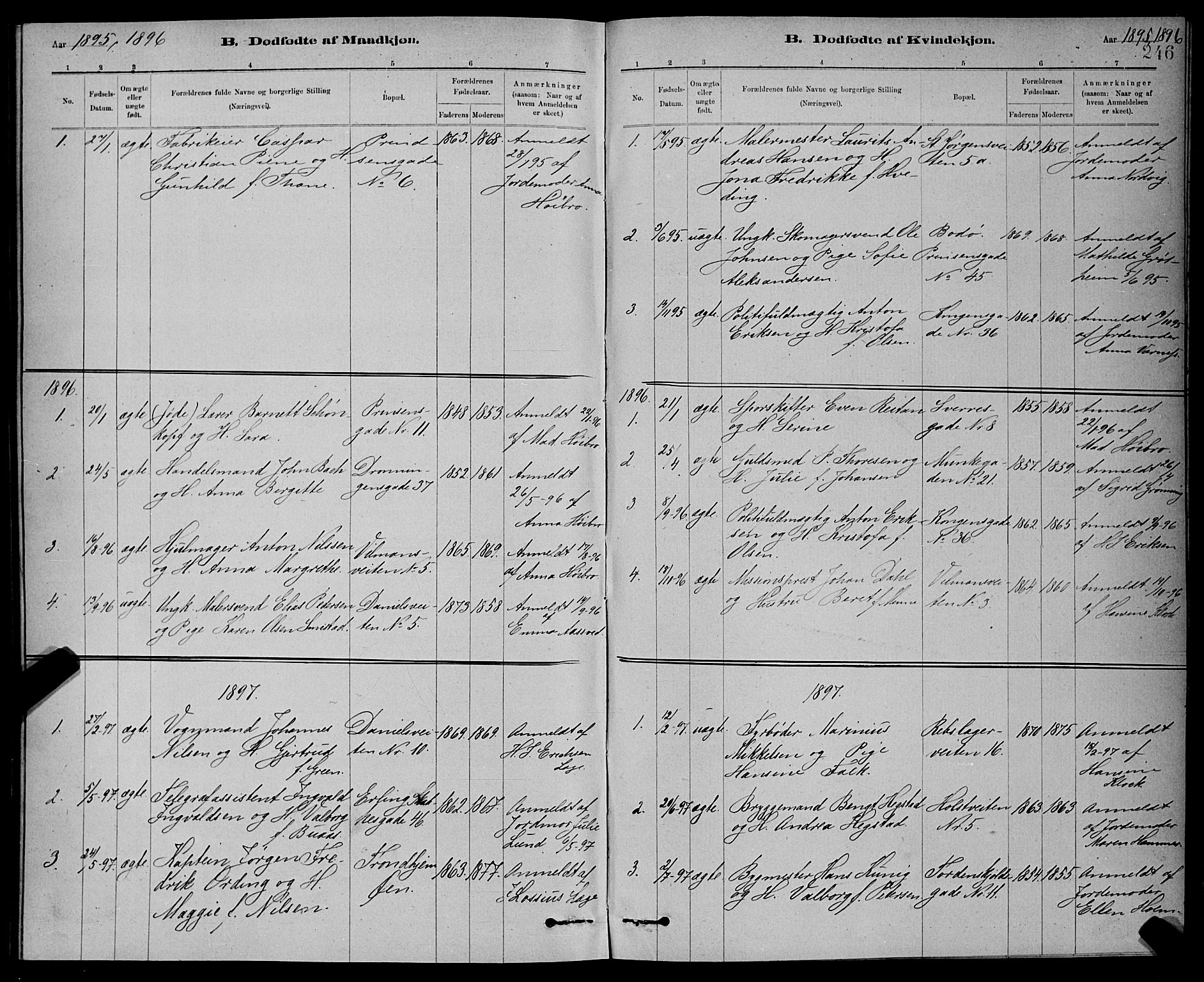 Ministerialprotokoller, klokkerbøker og fødselsregistre - Sør-Trøndelag, SAT/A-1456/601/L0092: Parish register (copy) no. 601C10, 1884-1897, p. 246