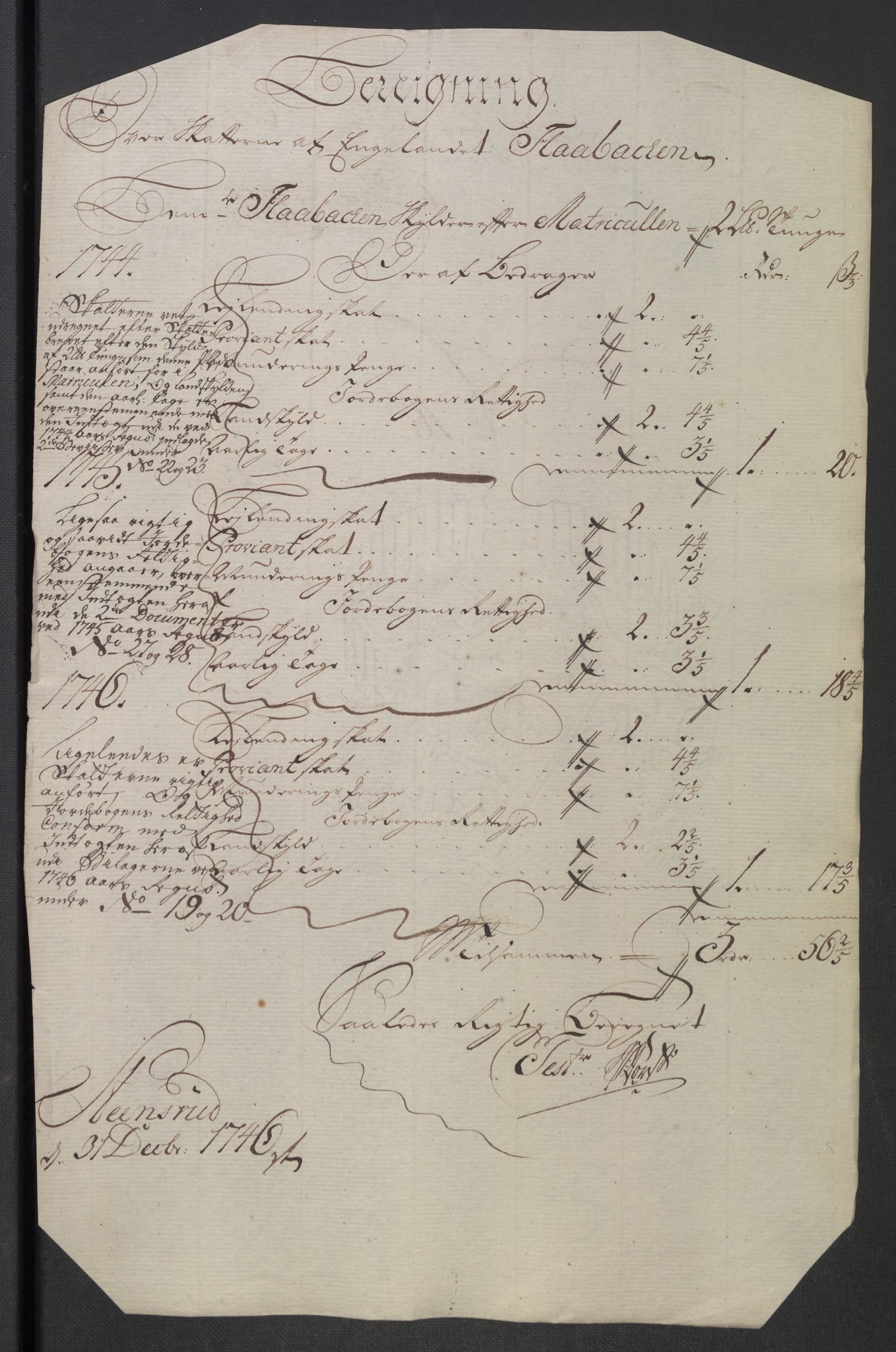 Rentekammeret inntil 1814, Reviderte regnskaper, Fogderegnskap, AV/RA-EA-4092/R18/L1345: Fogderegnskap Hadeland, Toten og Valdres, 1745-1746, p. 556