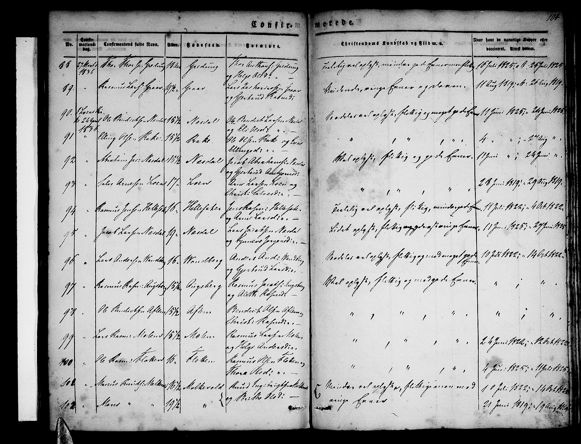 Stryn Sokneprestembete, AV/SAB-A-82501: Parish register (official) no. A 1, 1832-1845, p. 104