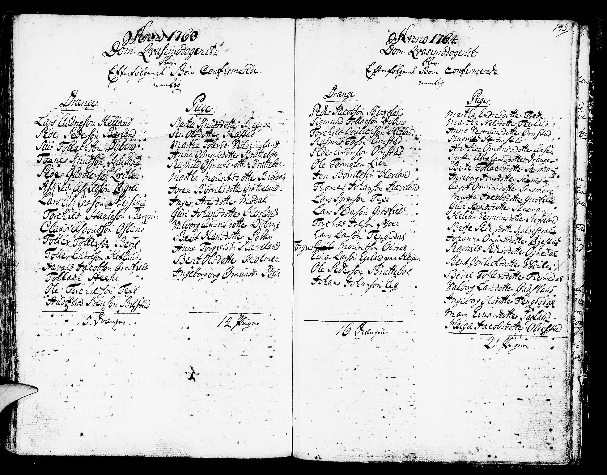 Helleland sokneprestkontor, SAST/A-101810: Parish register (official) no. A 2 /1, 1762-1791, p. 149