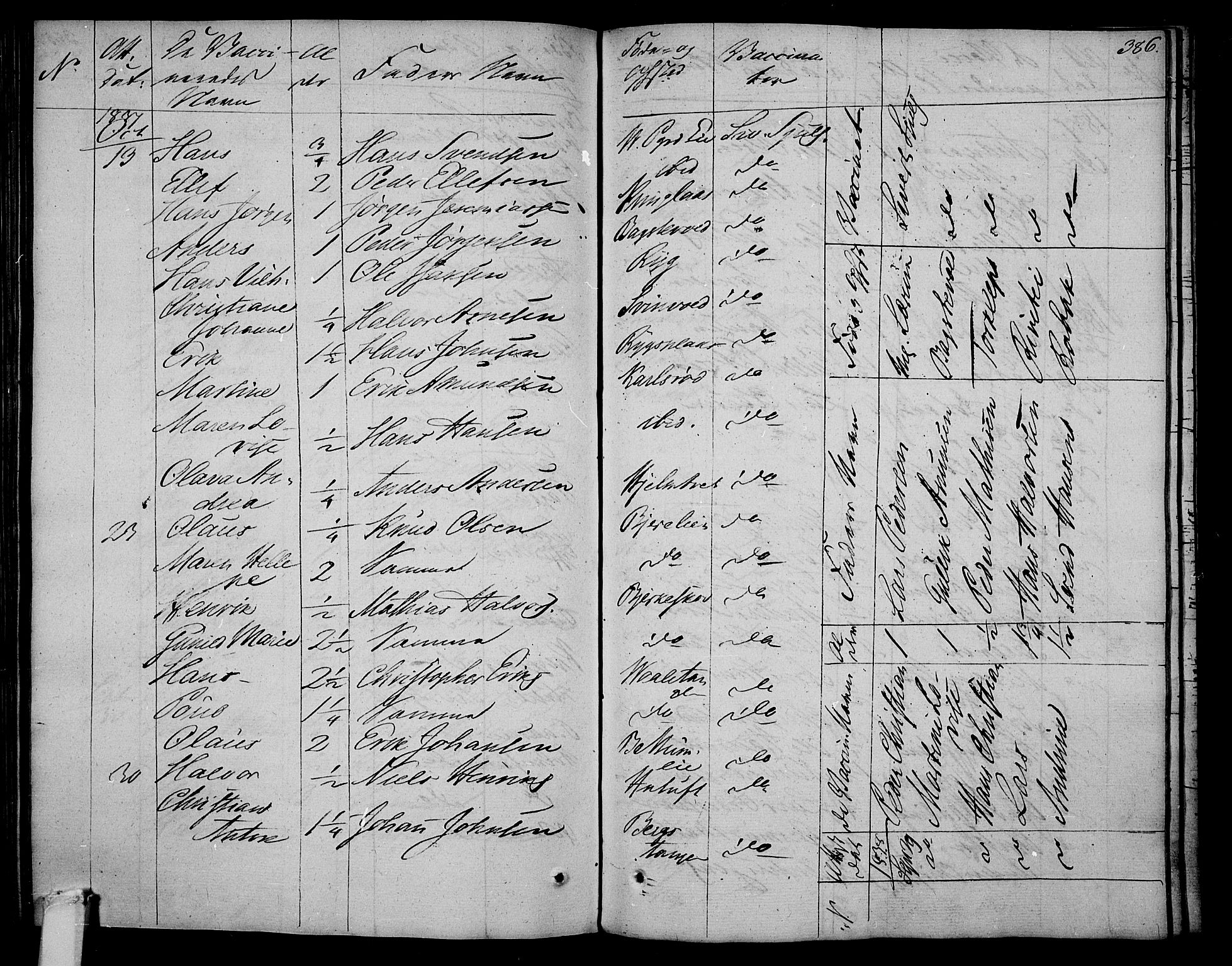 Våle kirkebøker, AV/SAKO-A-334/F/Fa/L0008: Parish register (official) no. I 8, 1824-1844, p. 386