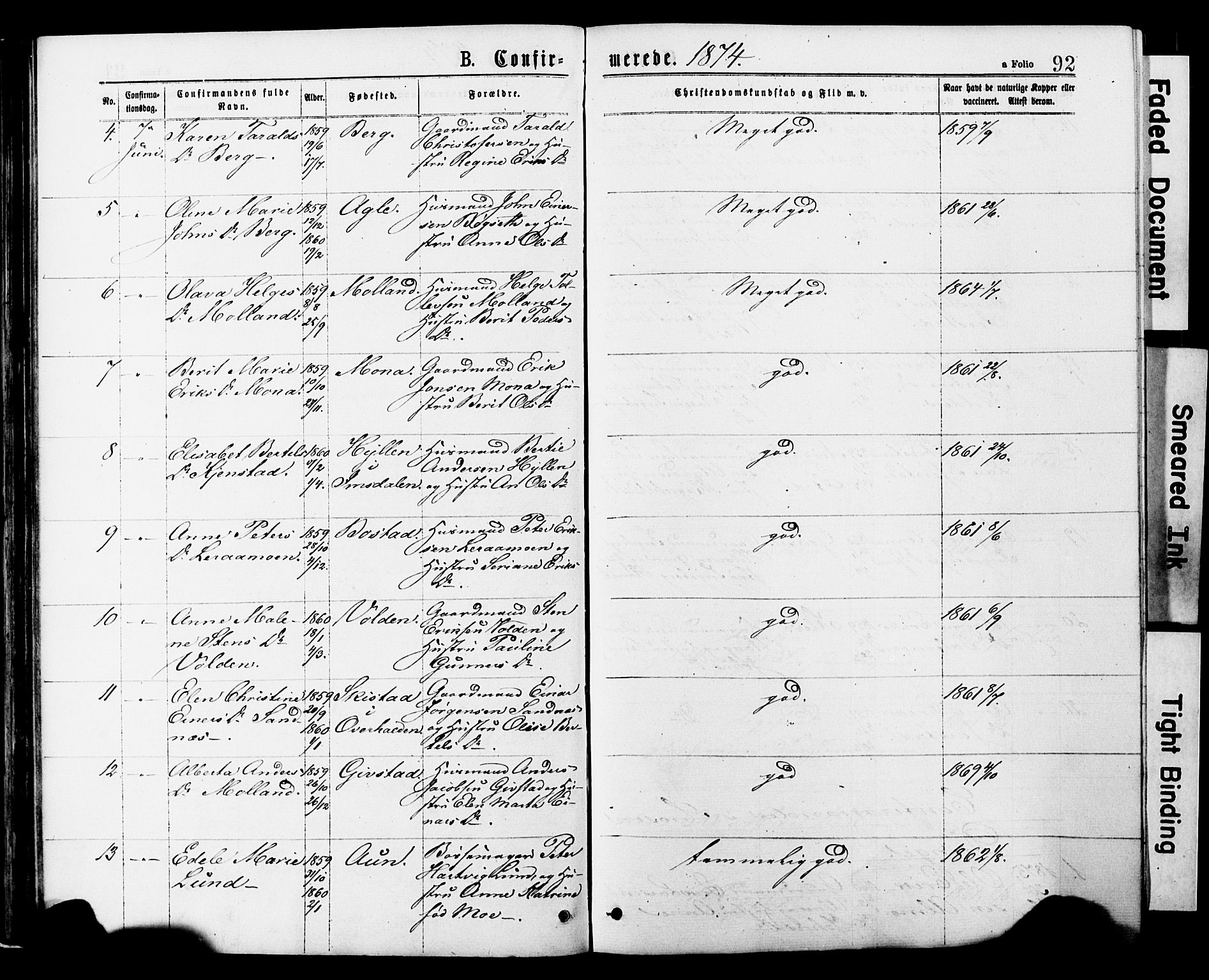 Ministerialprotokoller, klokkerbøker og fødselsregistre - Nord-Trøndelag, SAT/A-1458/749/L0473: Parish register (official) no. 749A07, 1873-1887, p. 92