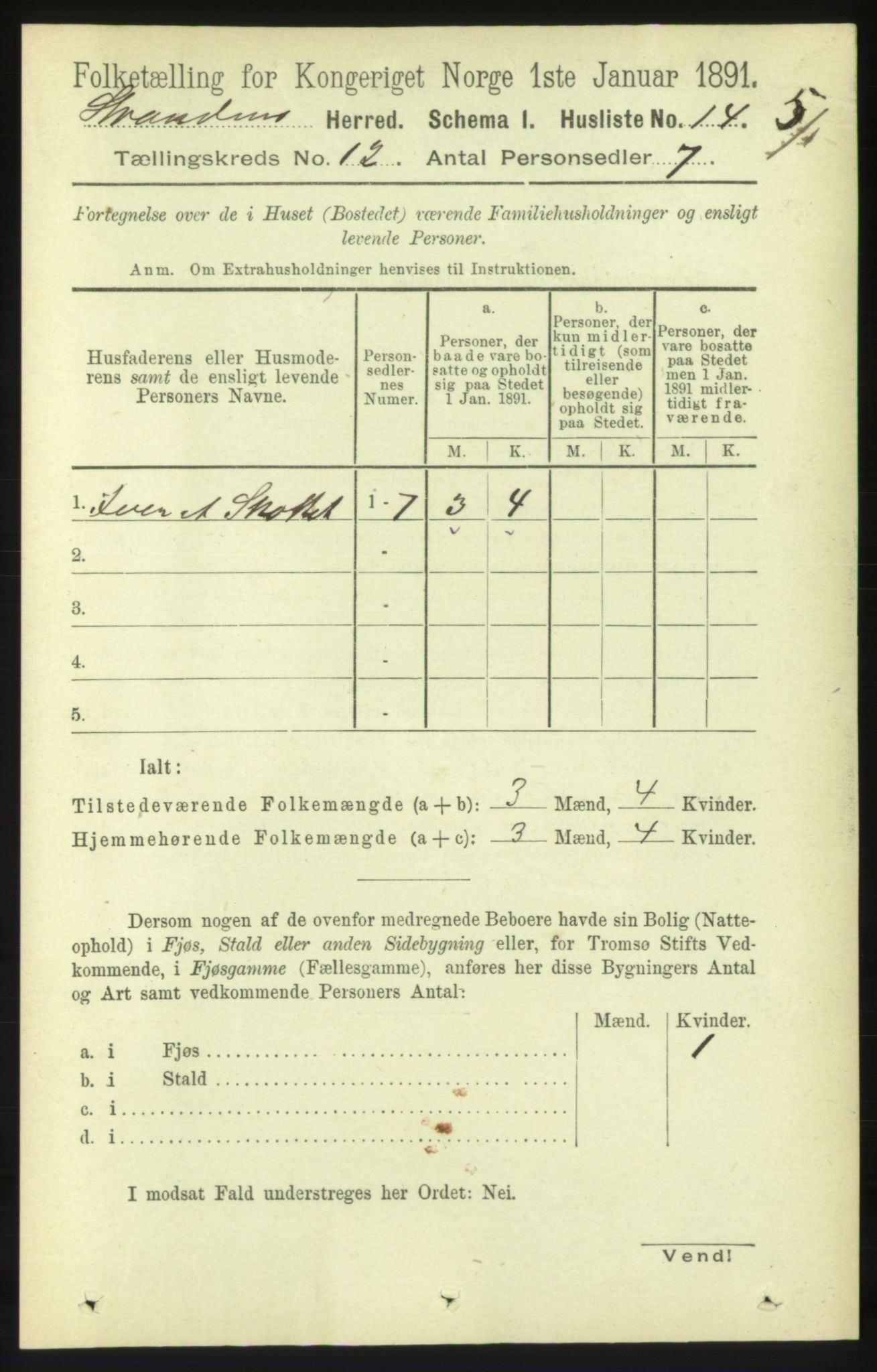 RA, 1891 census for 1525 Stranda, 1891, p. 2579