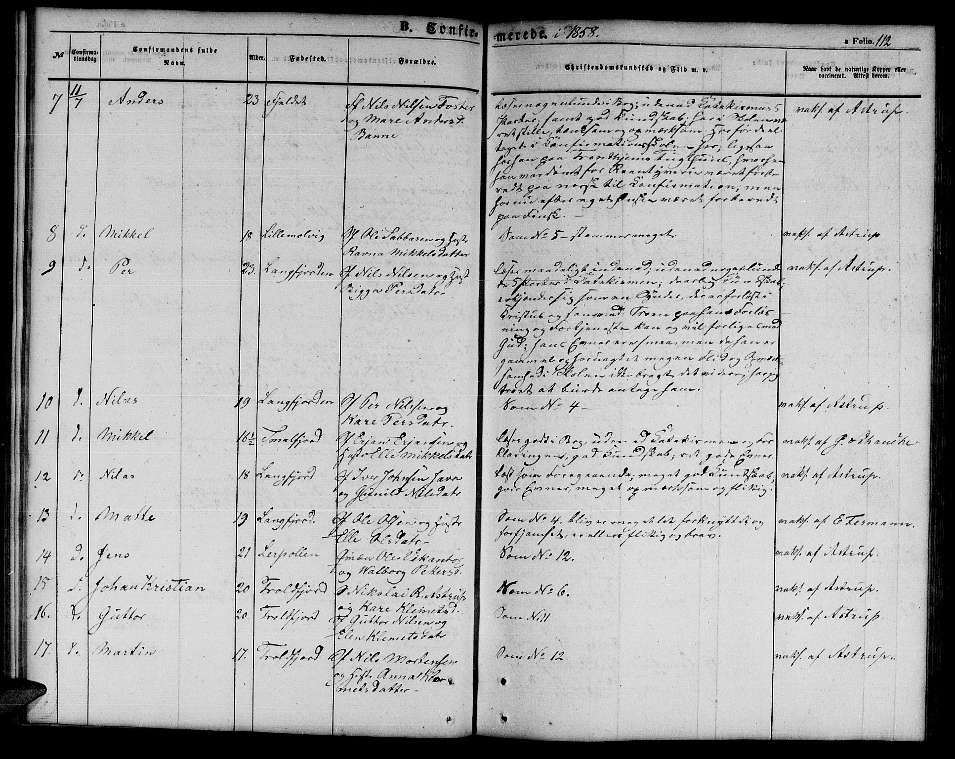 Tana sokneprestkontor, SATØ/S-1334/H/Hb/L0001klokker: Parish register (copy) no. 1 /1, 1853-1867, p. 112