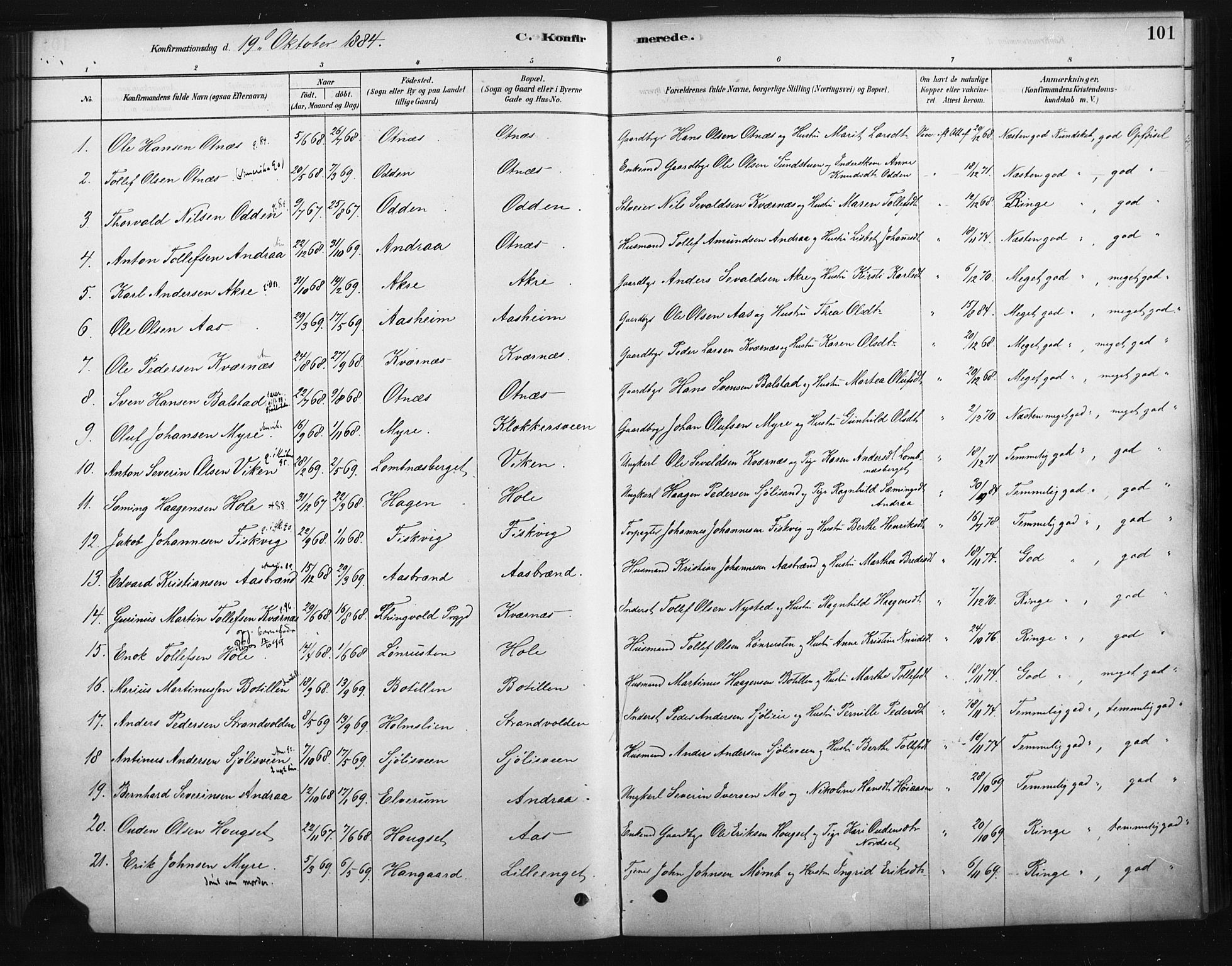 Rendalen prestekontor, AV/SAH-PREST-054/H/Ha/Haa/L0010: Parish register (official) no. 10, 1878-1901, p. 101