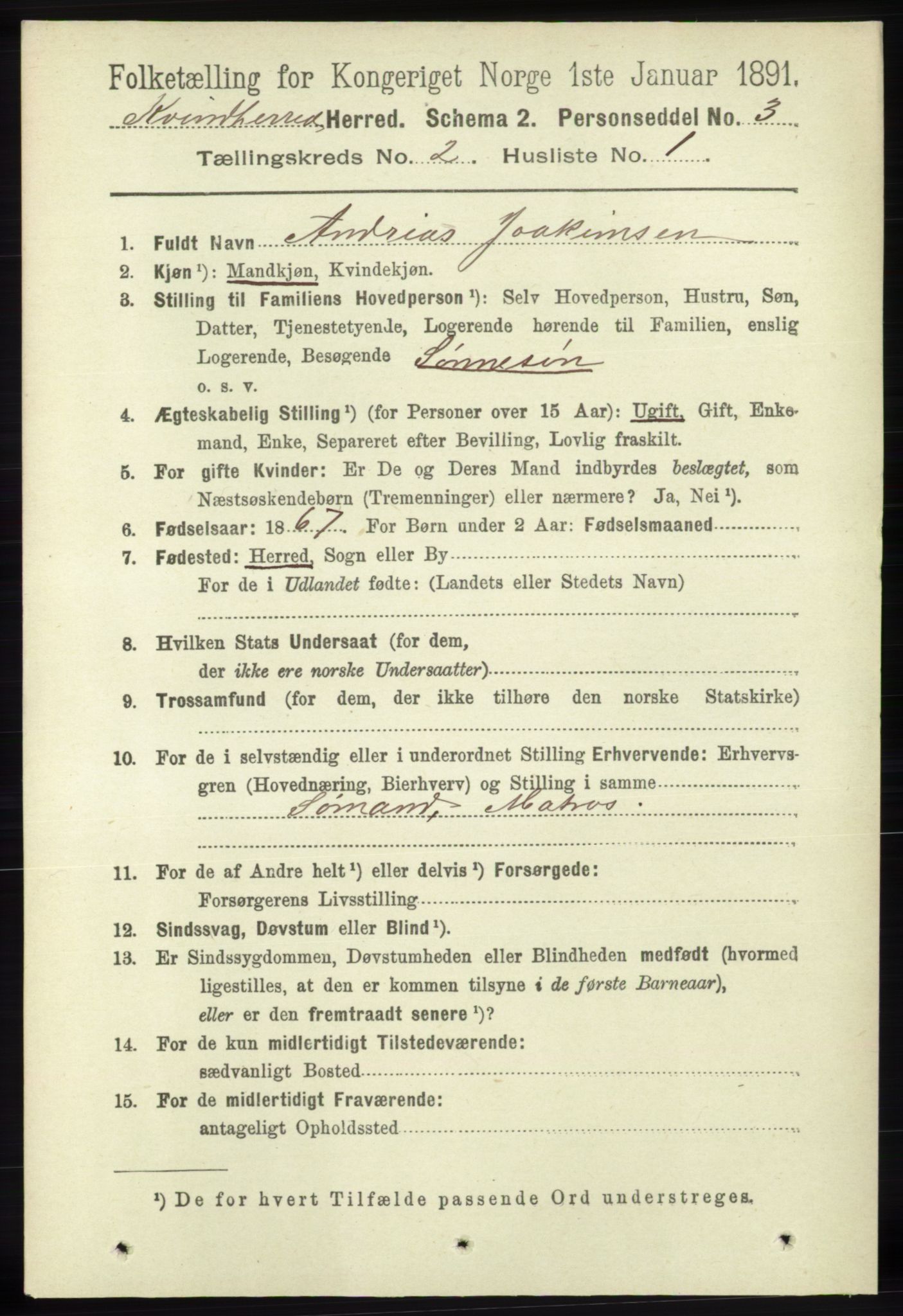 RA, 1891 census for 1224 Kvinnherad, 1891, p. 627