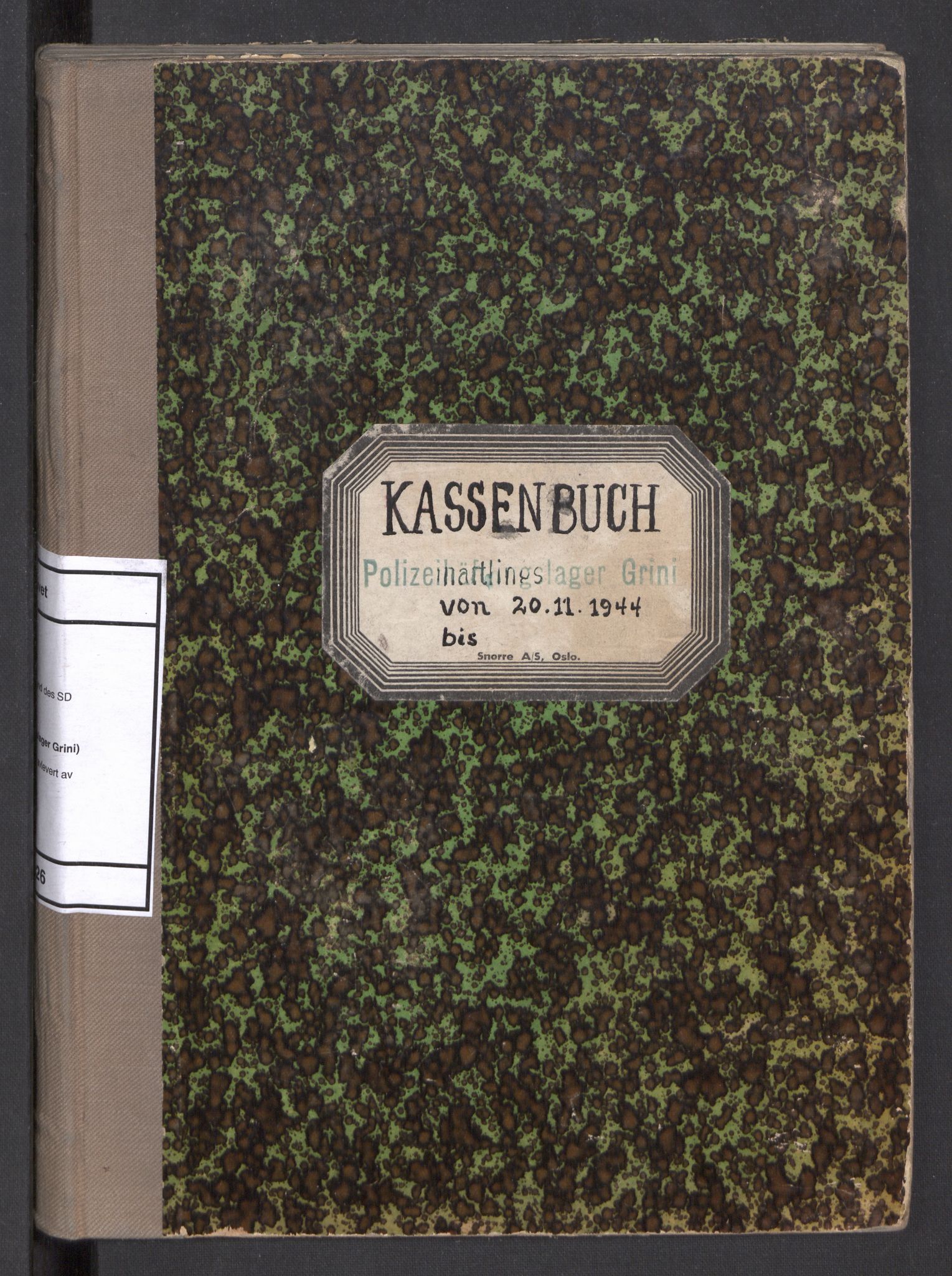 Befehlshaber der Sicherheitspolizei und des SD, RA/RAFA-5969/F/Fa/Faa/L0026: Kassenbuch. Oversikt over kontanter avlevert av fangene , 1944-1945