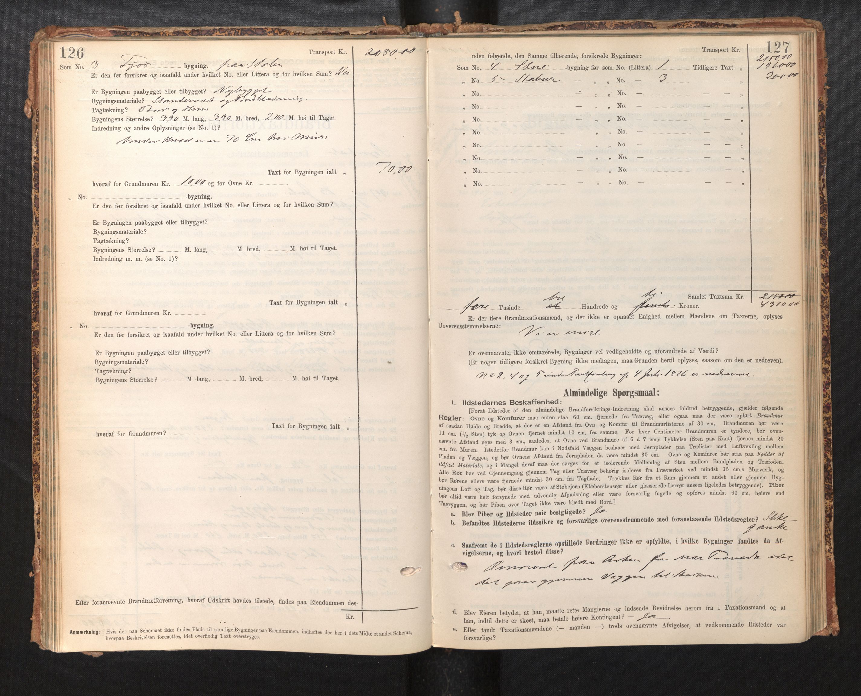 Lensmannen i Sogndal, AV/SAB-A-29901/0012/L0009: Branntakstprotokoll, skjematakst, 1901-1914, p. 126-127