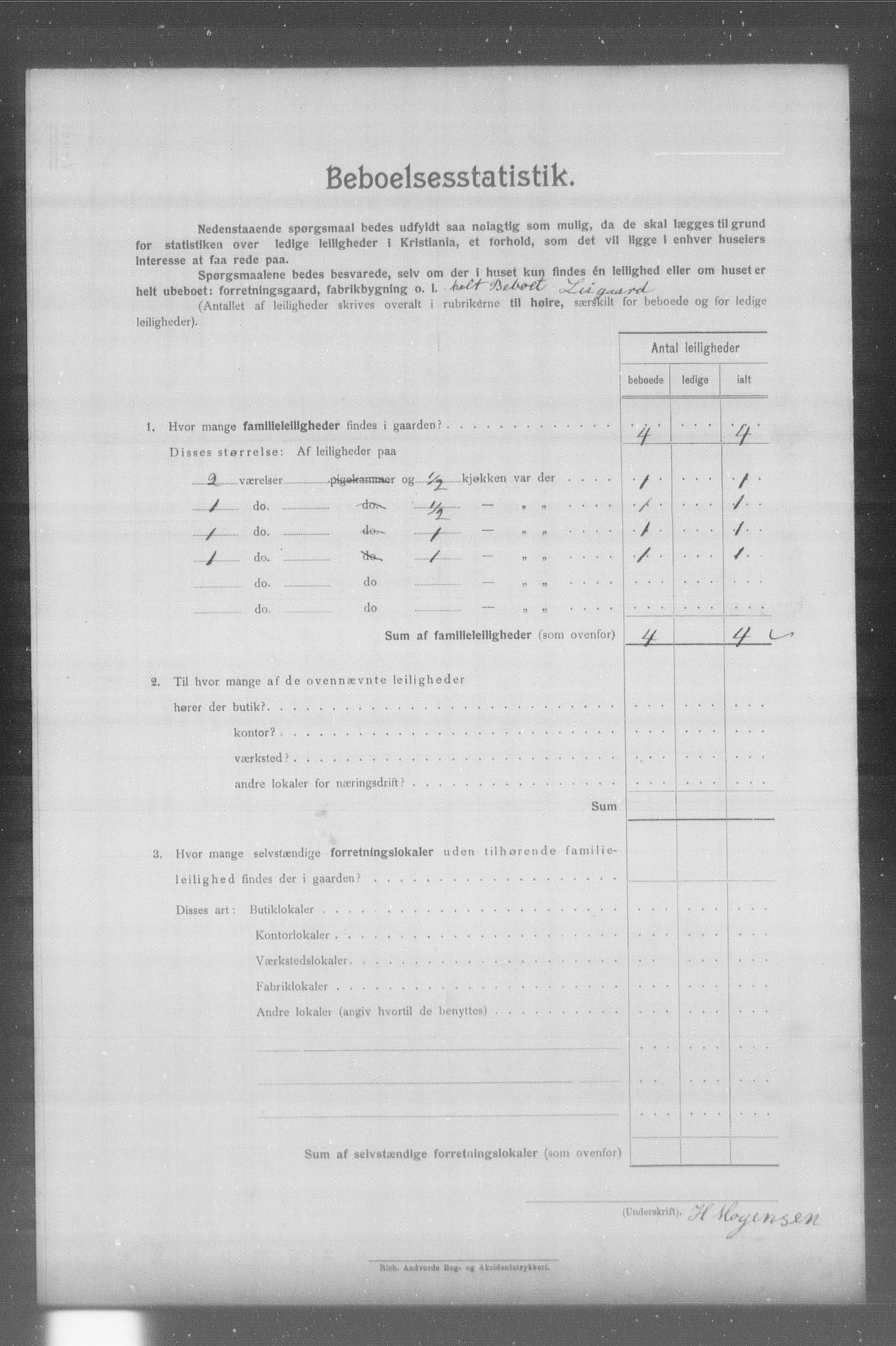 OBA, Municipal Census 1904 for Kristiania, 1904, p. 23096