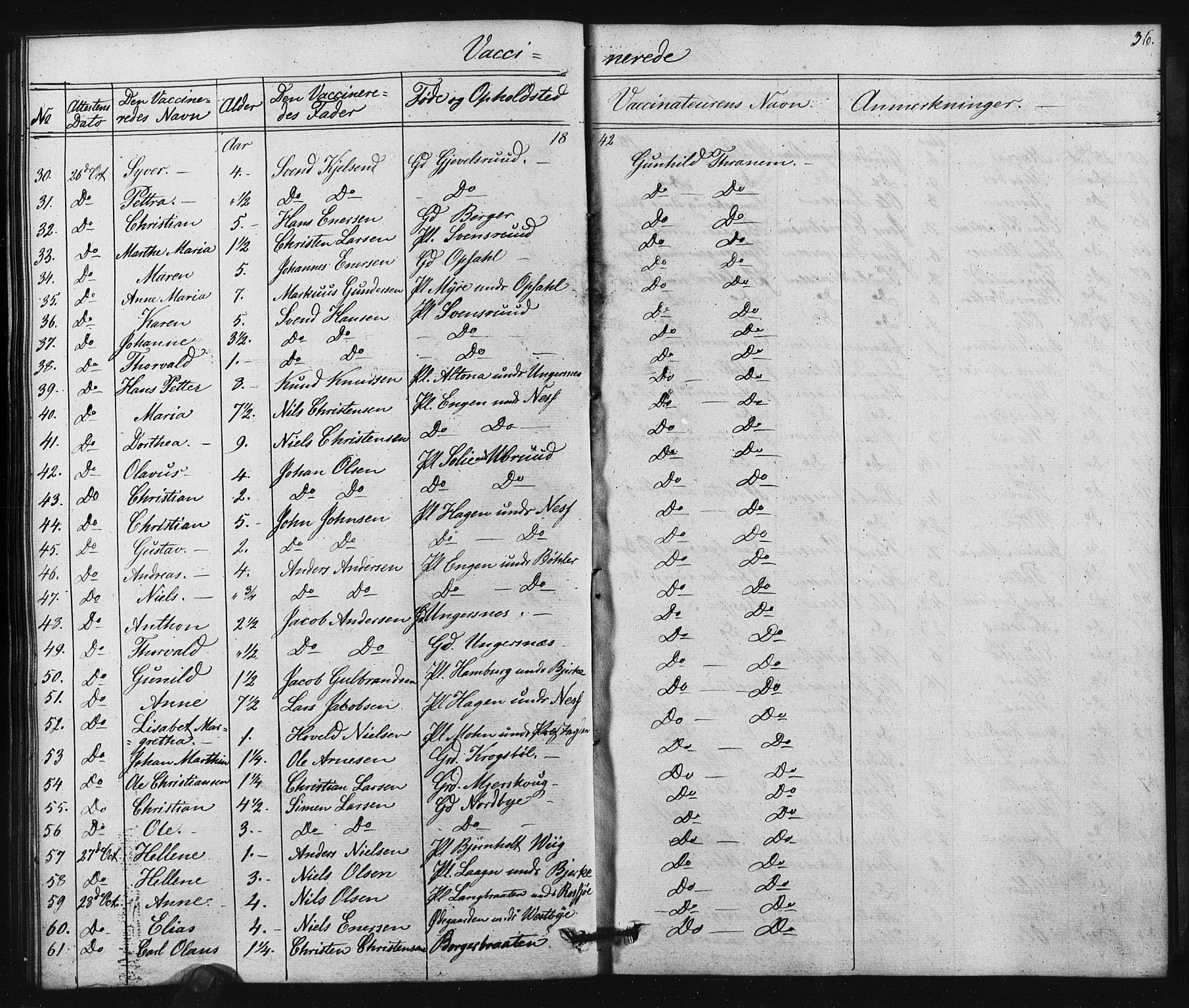 Enebakk prestekontor Kirkebøker, SAO/A-10171c/F/Fa/L0015: Parish register (official) no. I 15, 1830-1867, p. 36