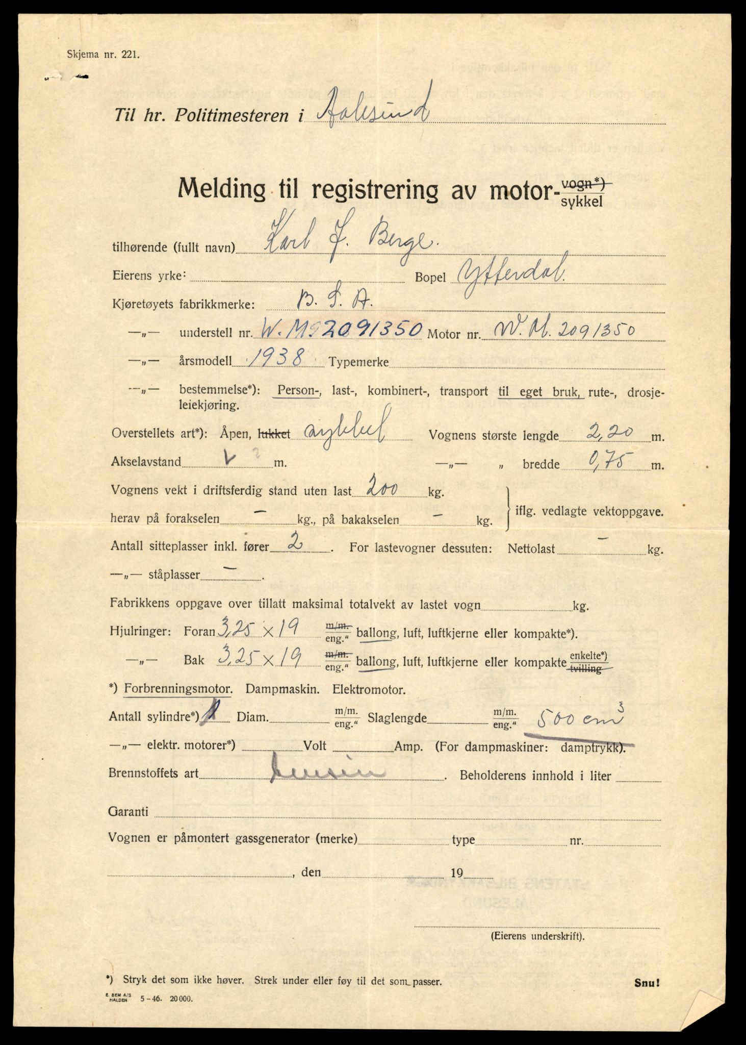 Møre og Romsdal vegkontor - Ålesund trafikkstasjon, AV/SAT-A-4099/F/Fe/L0025: Registreringskort for kjøretøy T 10931 - T 11045, 1927-1998, p. 2263