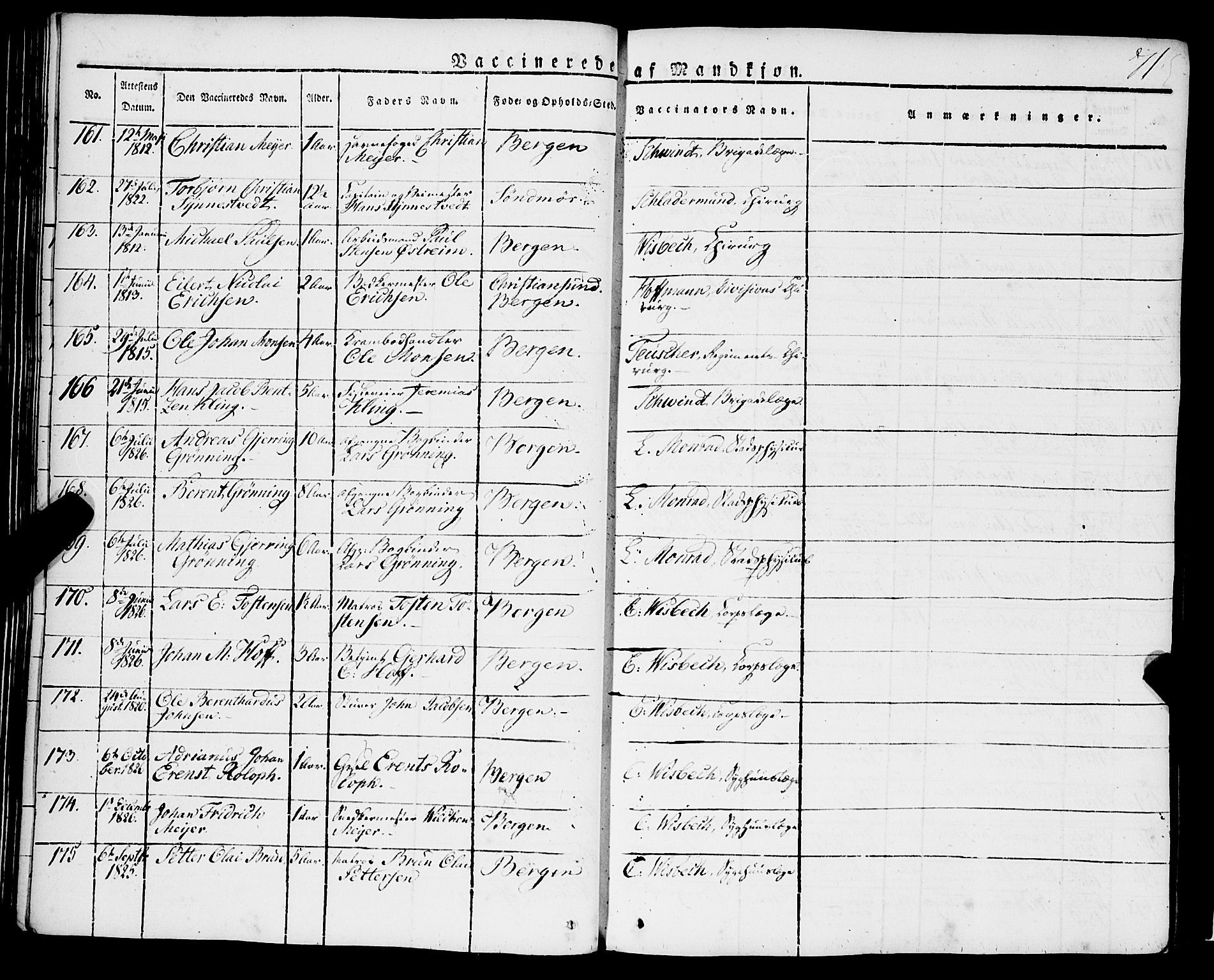 Korskirken sokneprestembete, AV/SAB-A-76101/H/Haa/L0050: Parish register (official) no. F 1, 1821-1869, p. 71