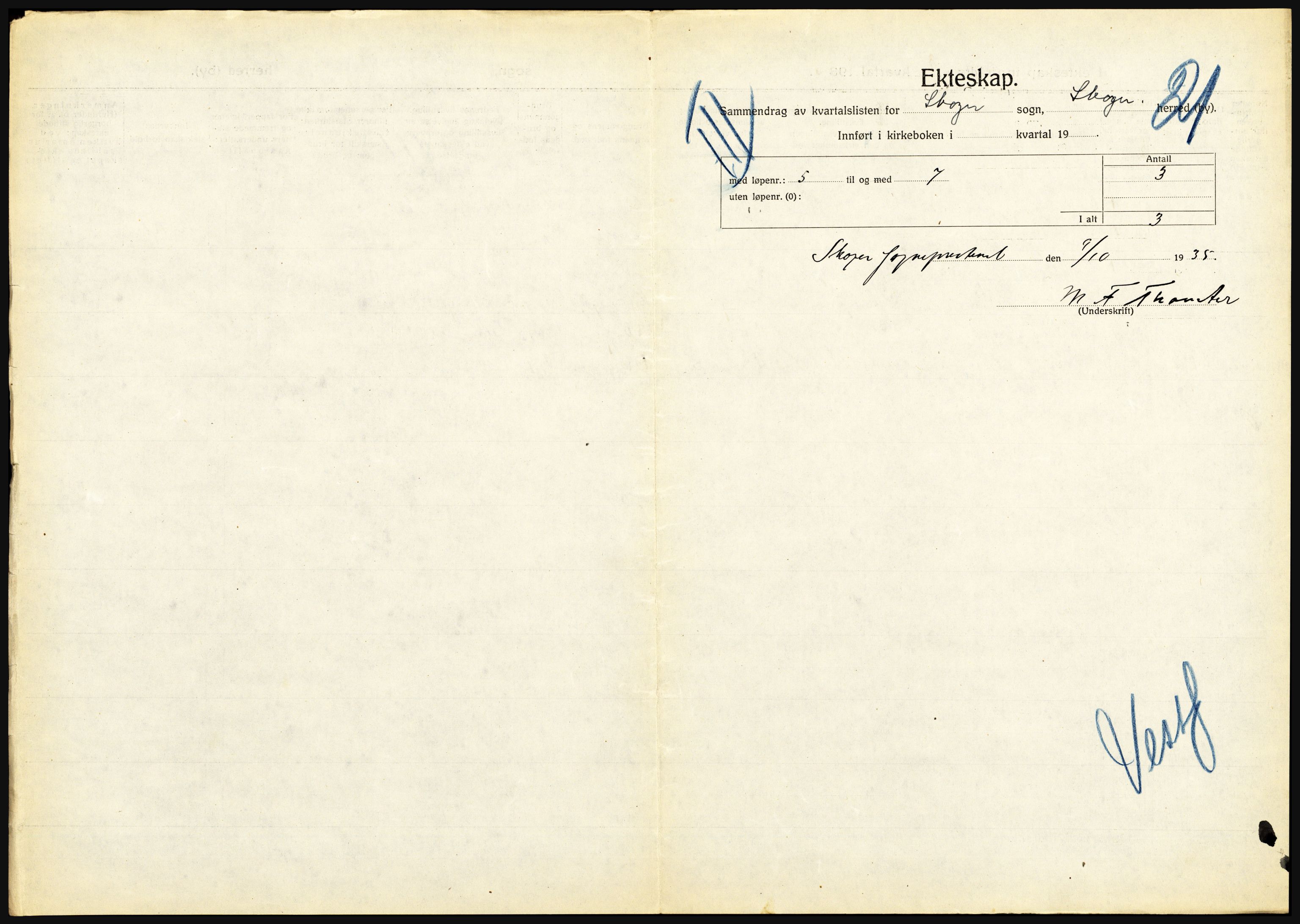 Statistisk sentralbyrå, Sosiodemografiske emner, Befolkning, AV/RA-S-2228/D/Df/Dfd/Dfde/L0016: Vestfold, 1935, p. 23