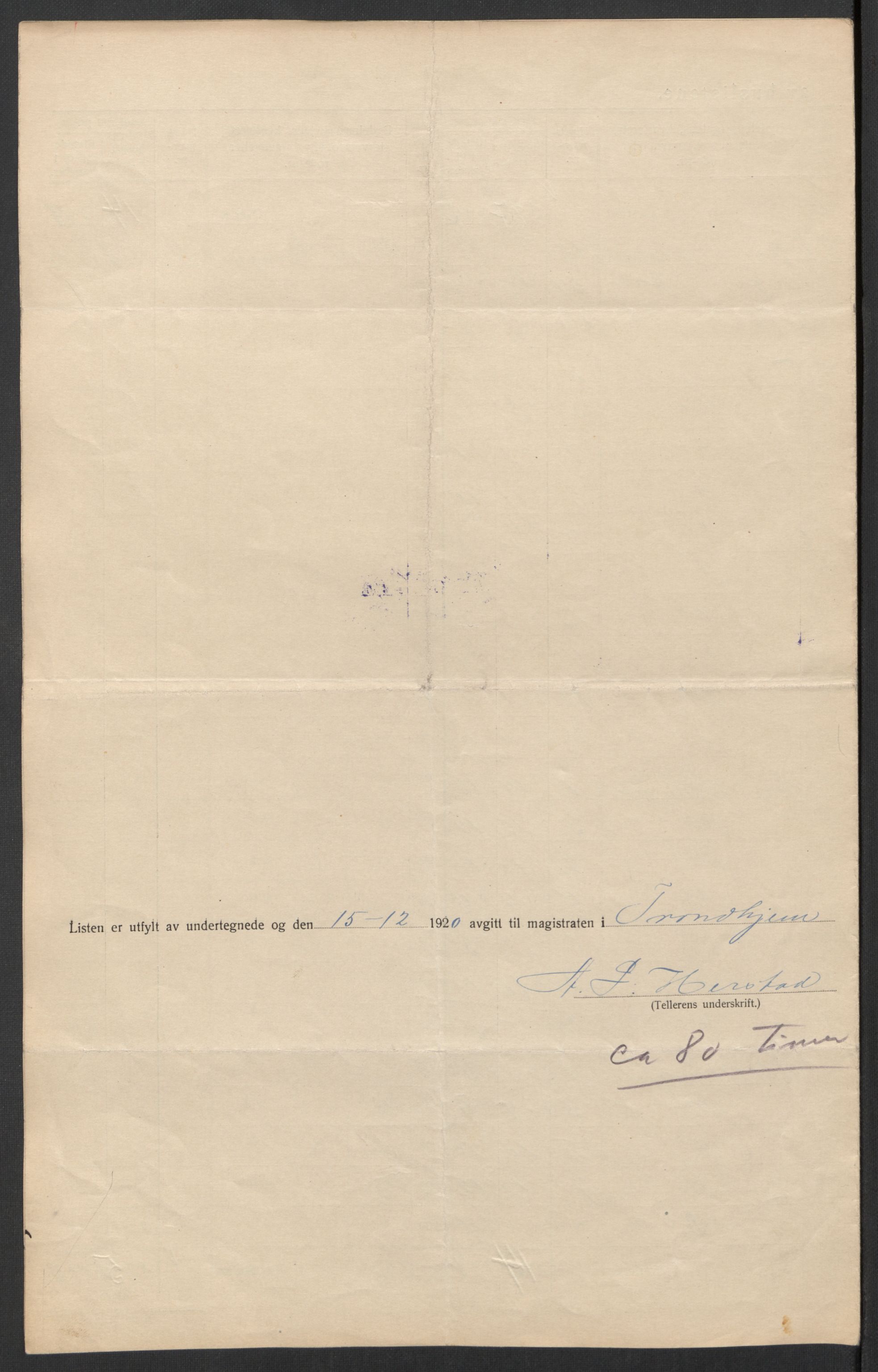 SAT, 1920 census for Trondheim, 1920, p. 124