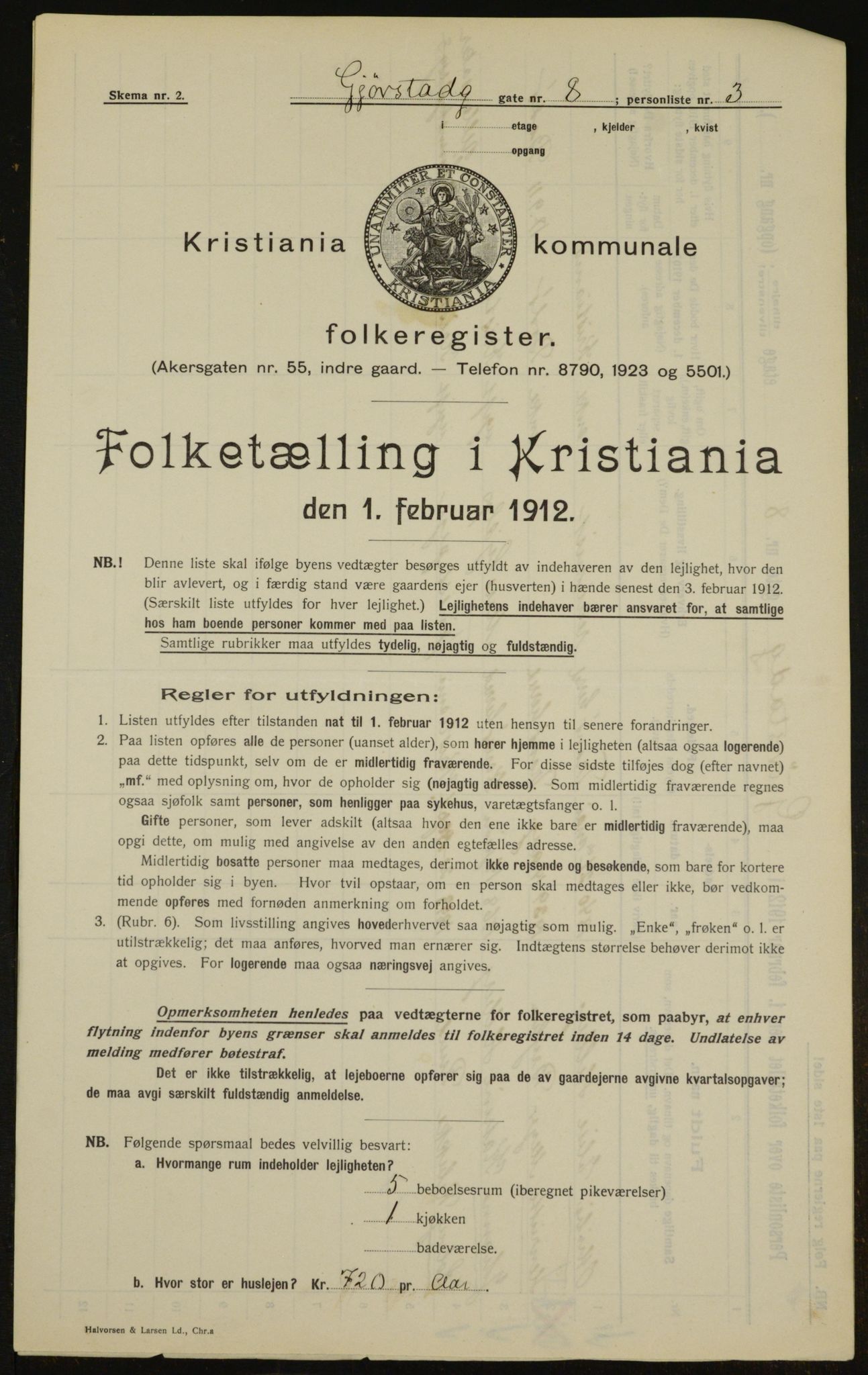 OBA, Municipal Census 1912 for Kristiania, 1912, p. 29167