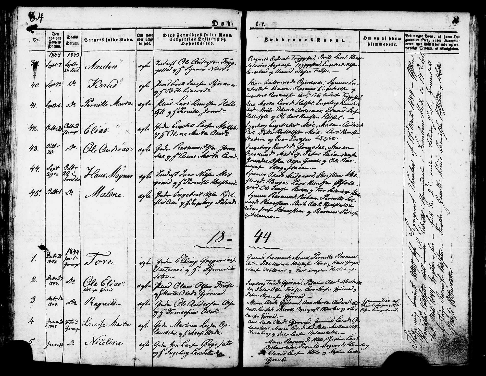Ministerialprotokoller, klokkerbøker og fødselsregistre - Møre og Romsdal, SAT/A-1454/517/L0221: Parish register (official) no. 517A01, 1827-1858, p. 84