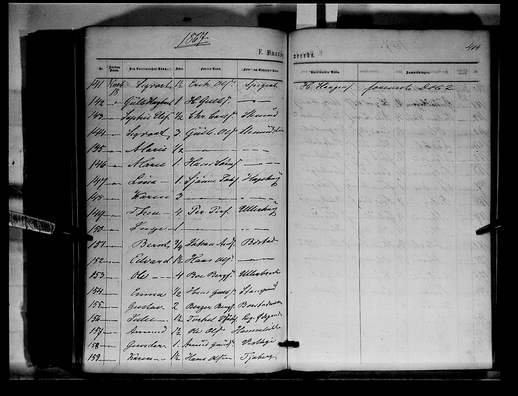 Sør-Odal prestekontor, SAH/PREST-030/H/Ha/Haa/L0003: Parish register (official) no. 3, 1864-1870, p. 404