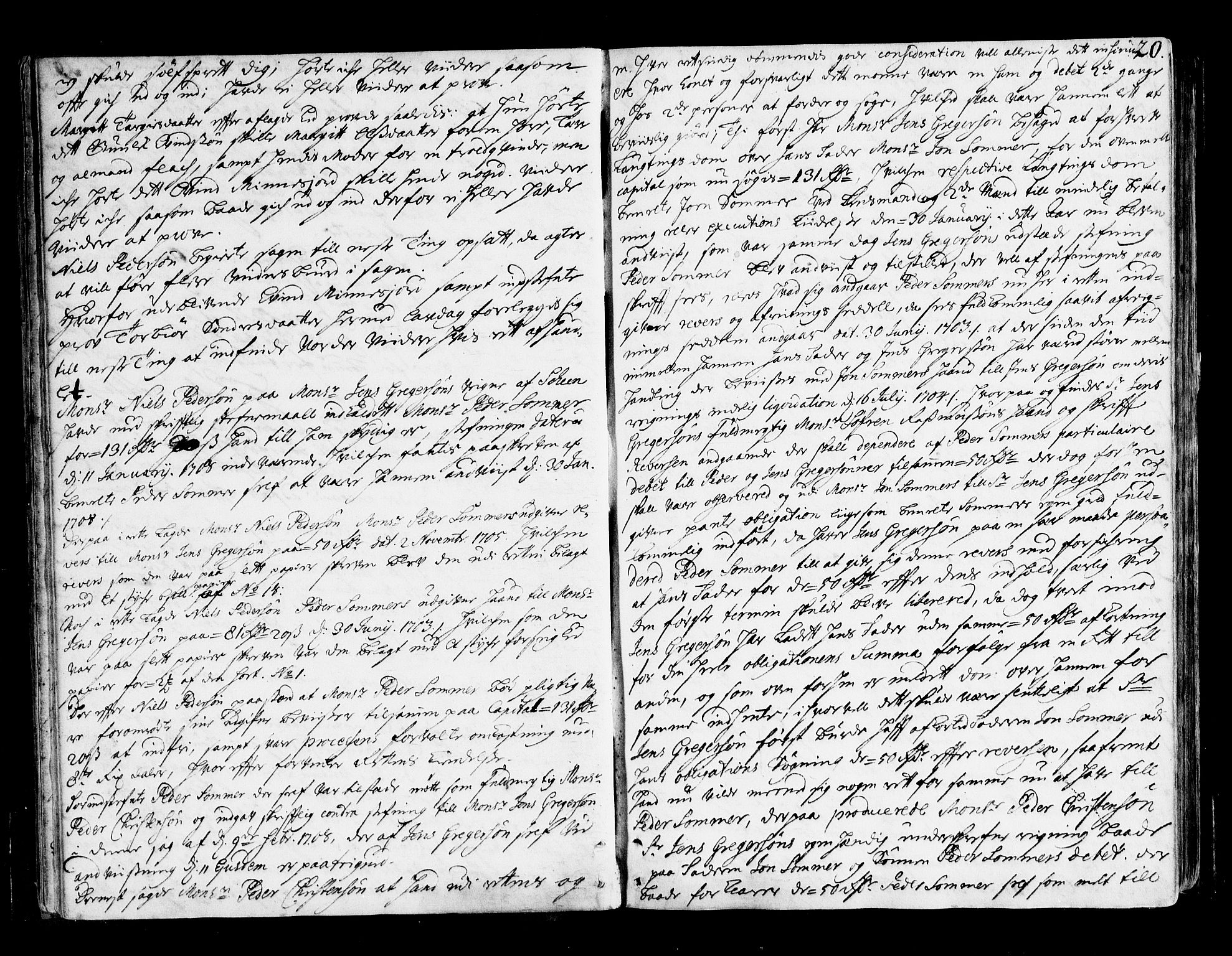Øvre Telemark østfjelske sorenskriveri, AV/SAKO-A-213/F/Fa/Faa/L0023: Tingbok, 1708-1712, p. 20