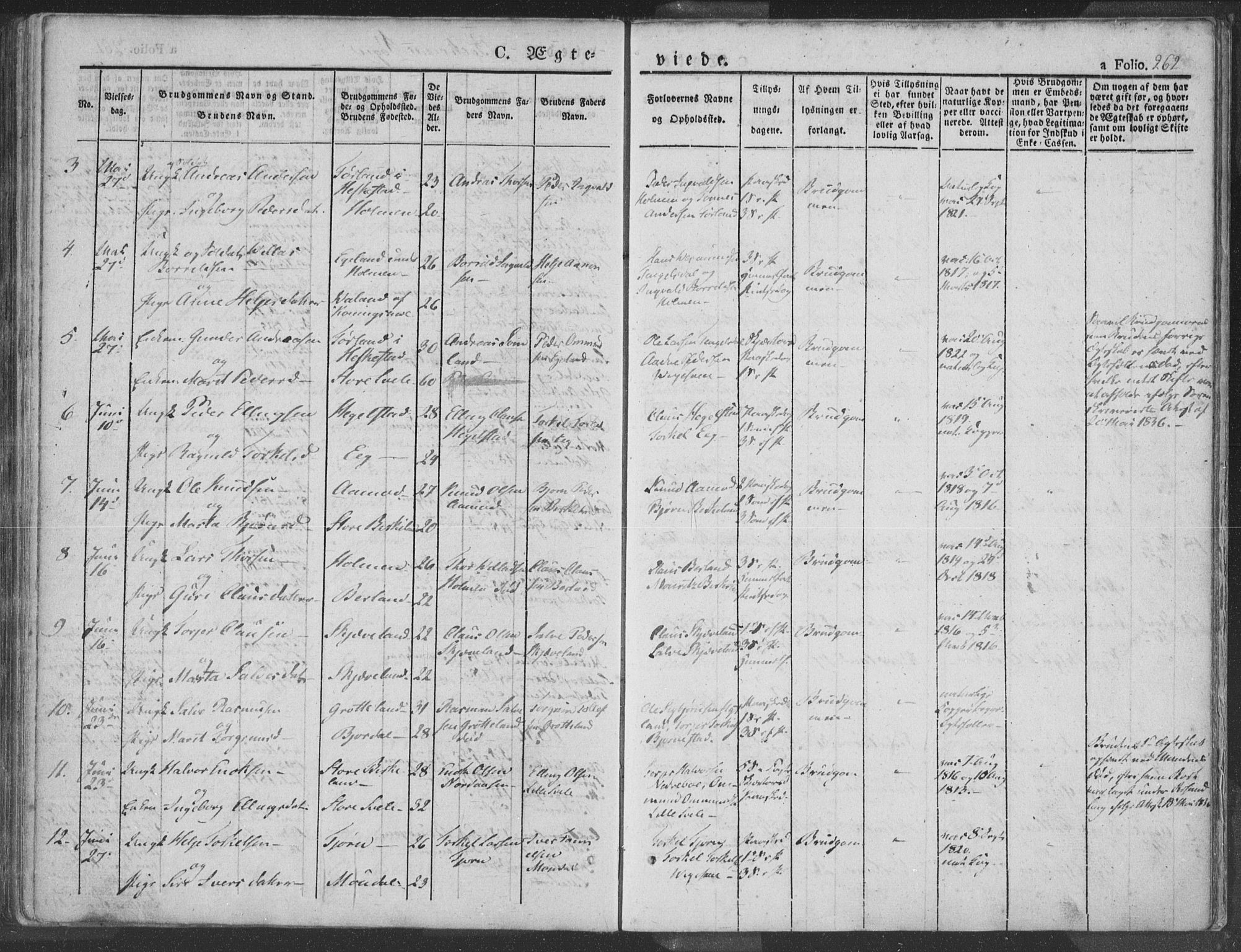 Helleland sokneprestkontor, AV/SAST-A-101810: Parish register (official) no. A 6.1, 1834-1863, p. 262