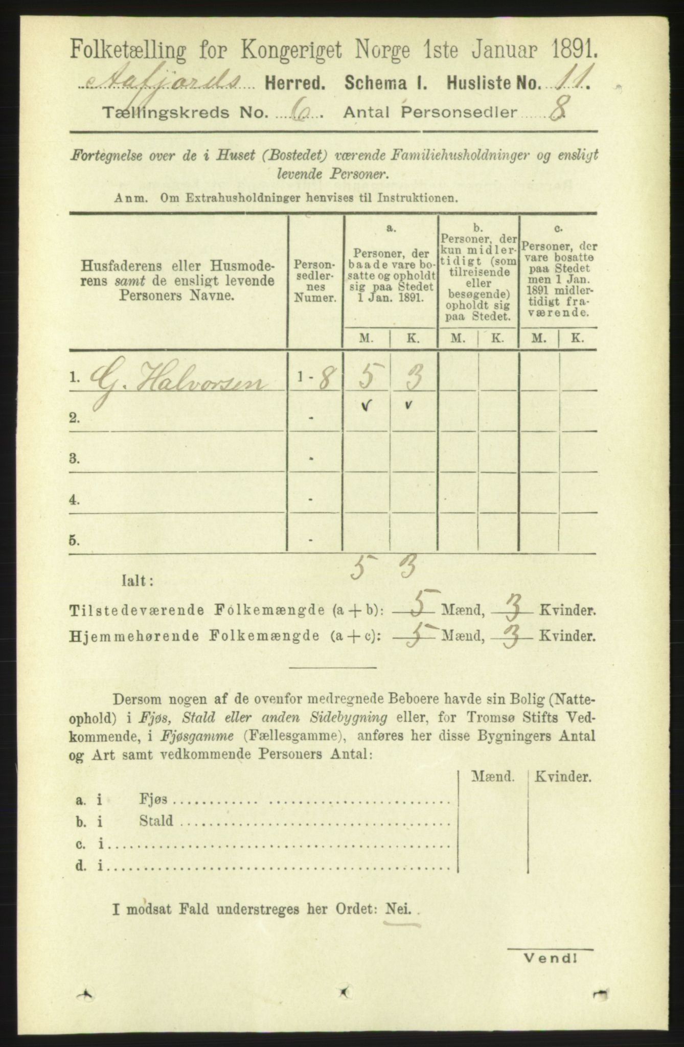 RA, 1891 census for 1630 Åfjord, 1891, p. 1449