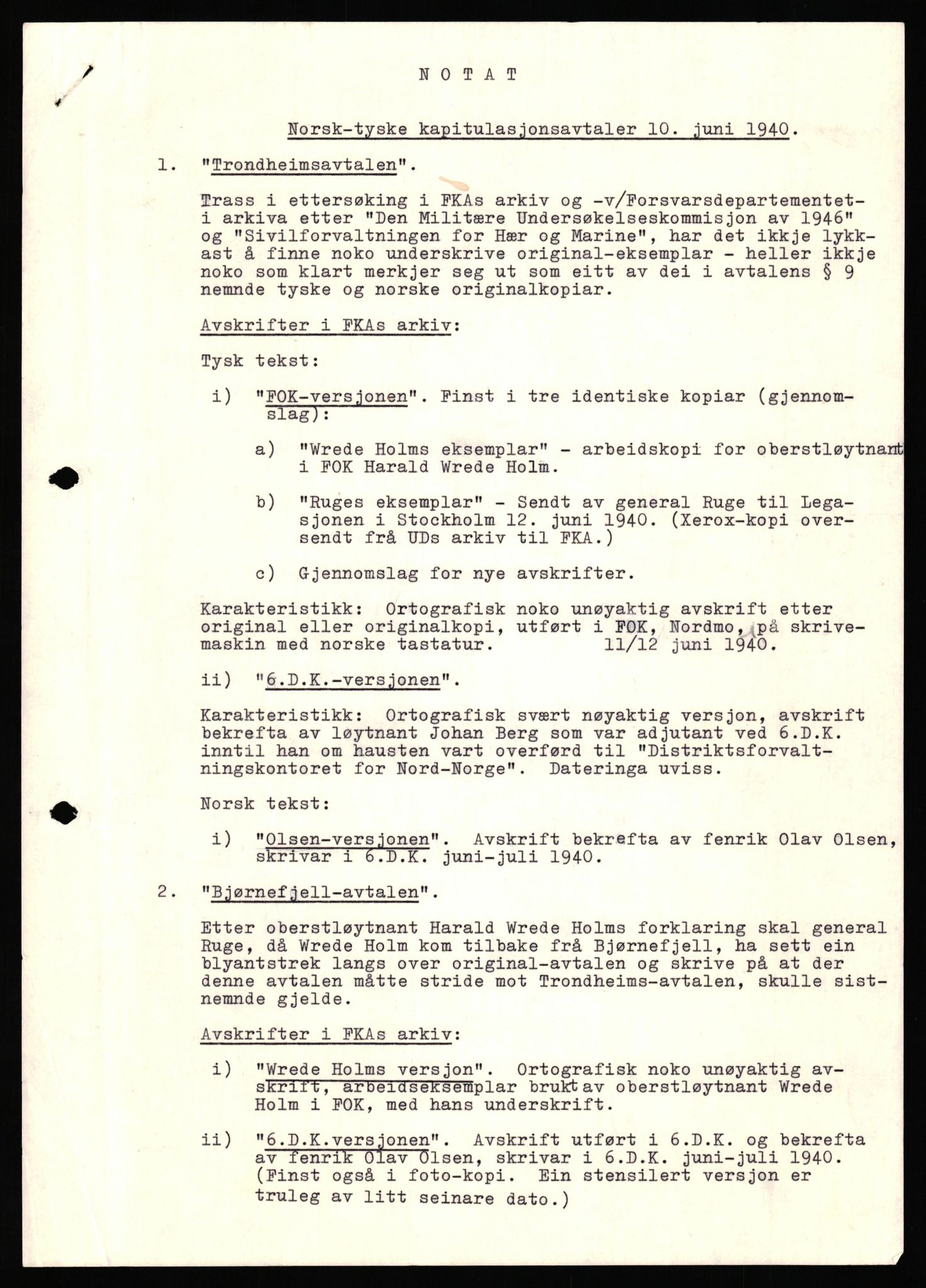 Forsvaret, Forsvarets krigshistoriske avdeling, RA/RAFA-2017/Y/Yf/L0198: II-C-11-2100  -  Kapitulasjonen i 1940, 1940, p. 199