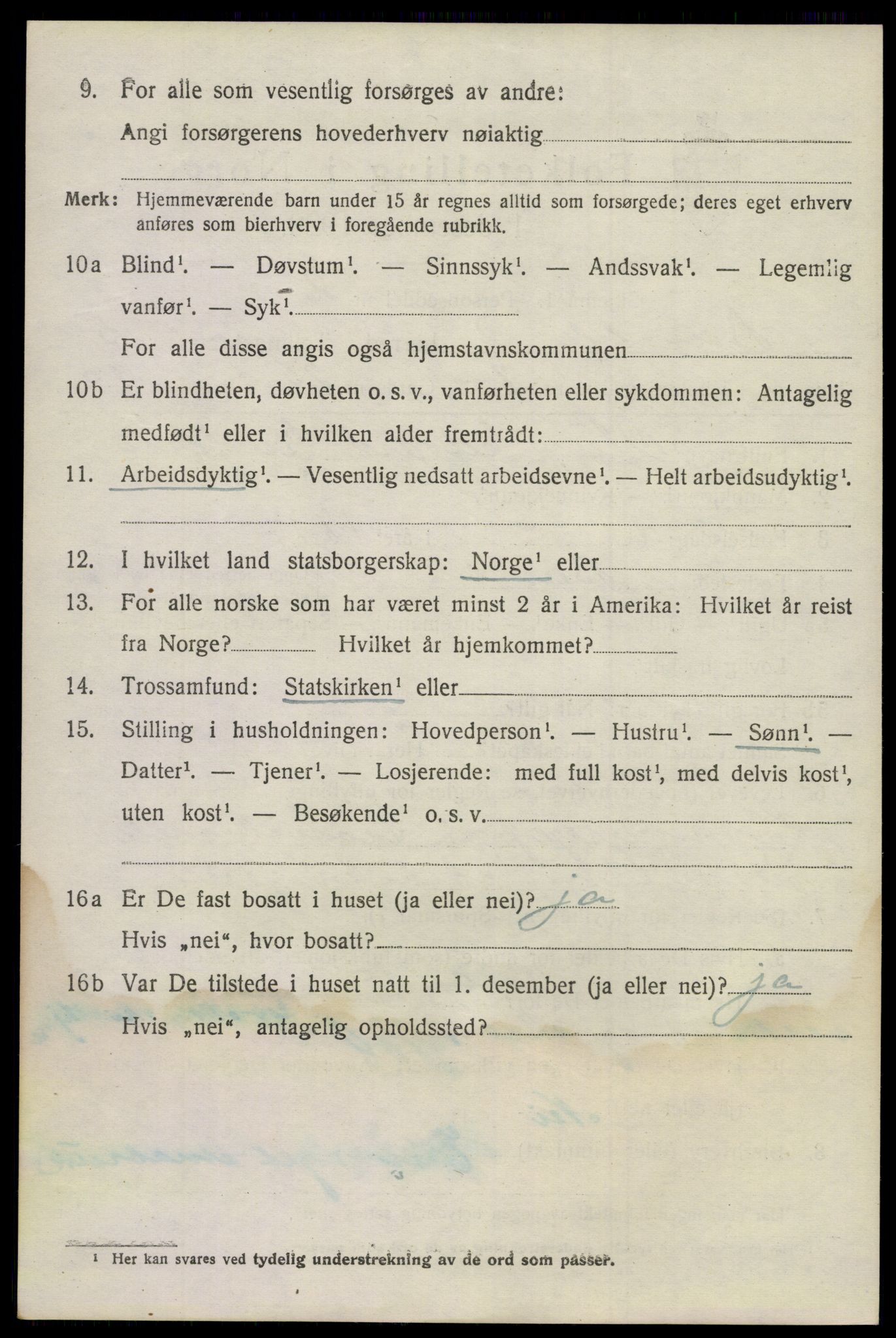 SAKO, 1920 census for Bamble, 1920, p. 5042