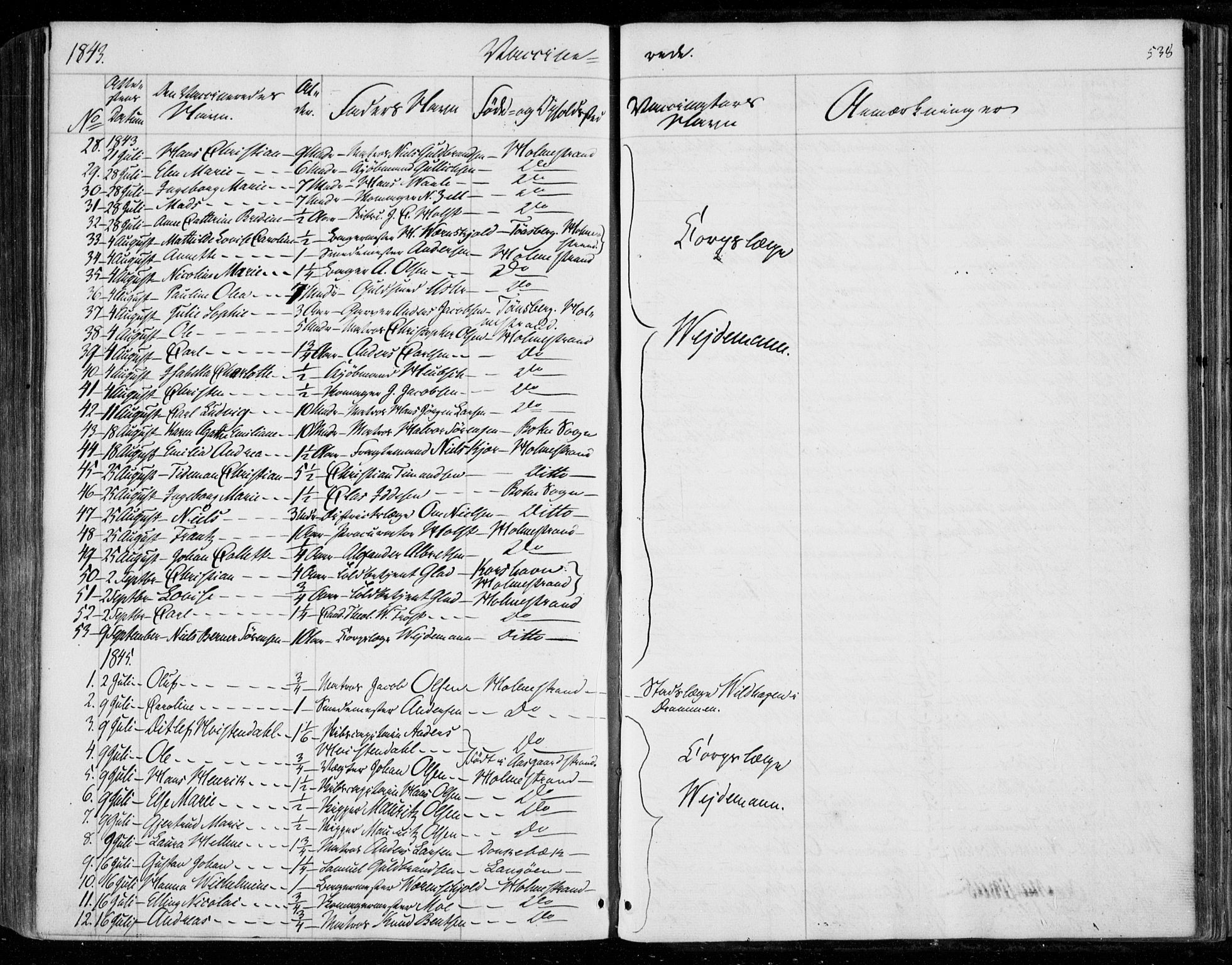 Holmestrand kirkebøker, SAKO/A-346/F/Fa/L0002: Parish register (official) no. 2, 1840-1866, p. 538