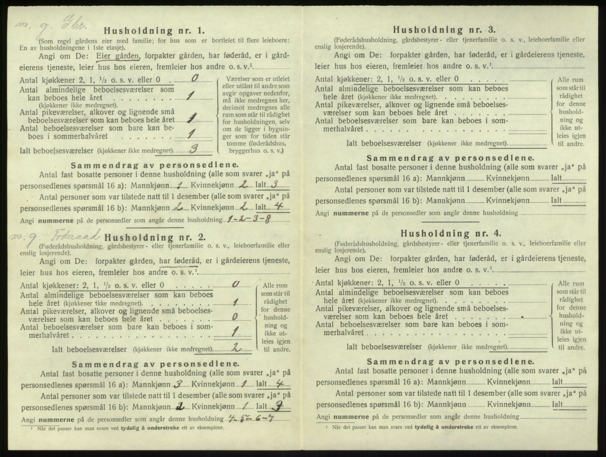 SAB, 1920 census for Brekke, 1920, p. 85