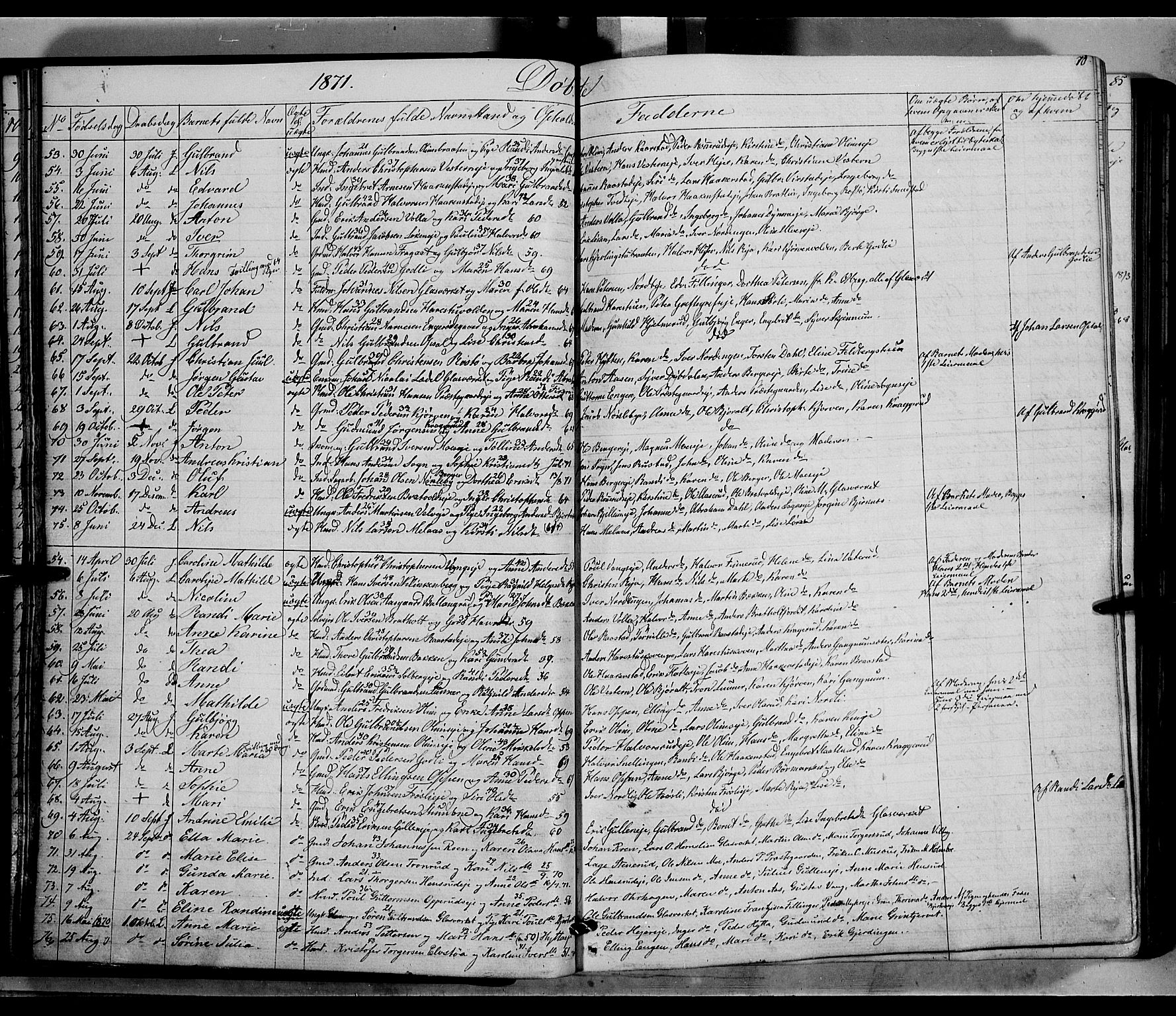 Jevnaker prestekontor, AV/SAH-PREST-116/H/Ha/Haa/L0007: Parish register (official) no. 7, 1858-1876, p. 70