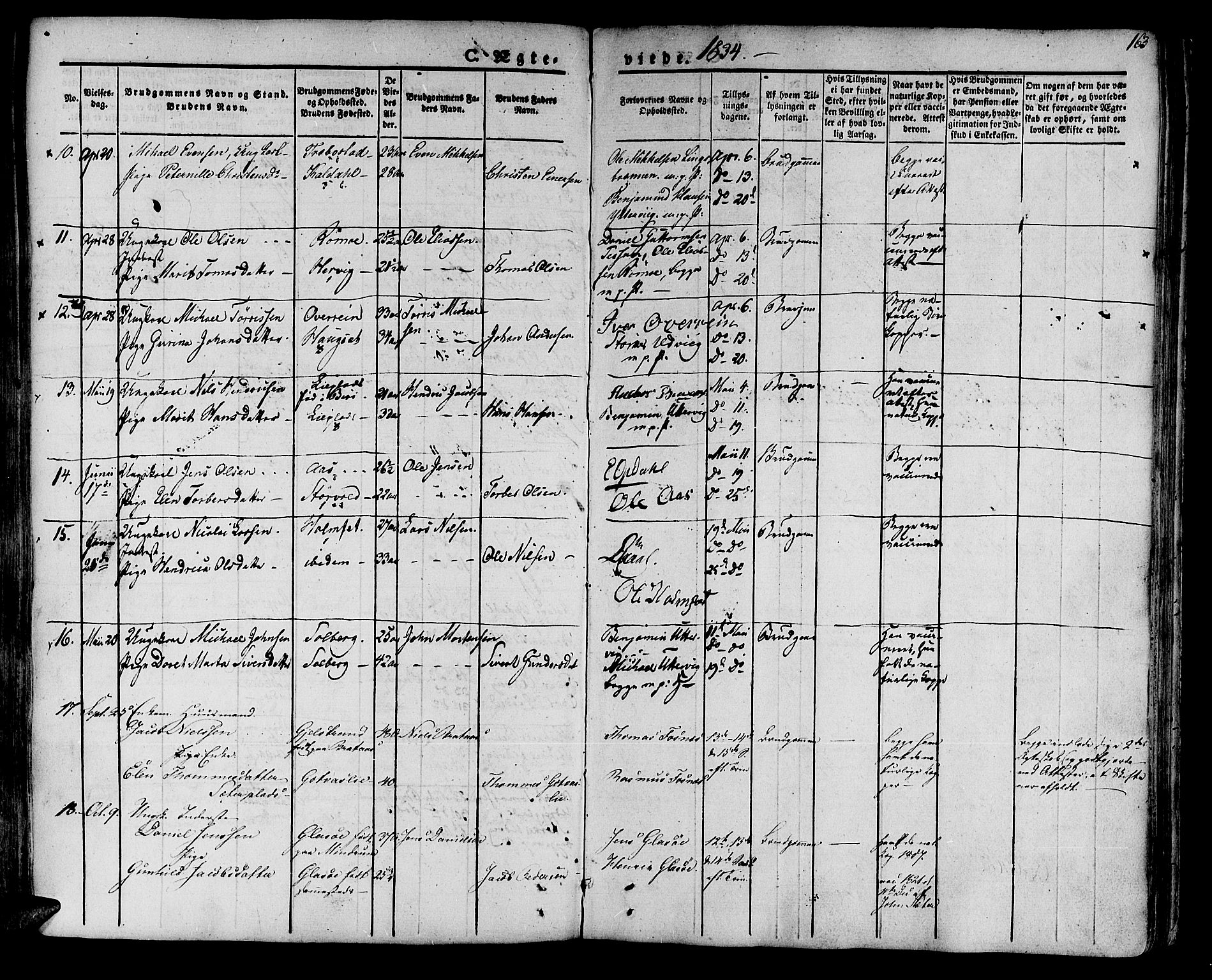Ministerialprotokoller, klokkerbøker og fødselsregistre - Nord-Trøndelag, SAT/A-1458/741/L0390: Parish register (official) no. 741A04, 1822-1836, p. 163