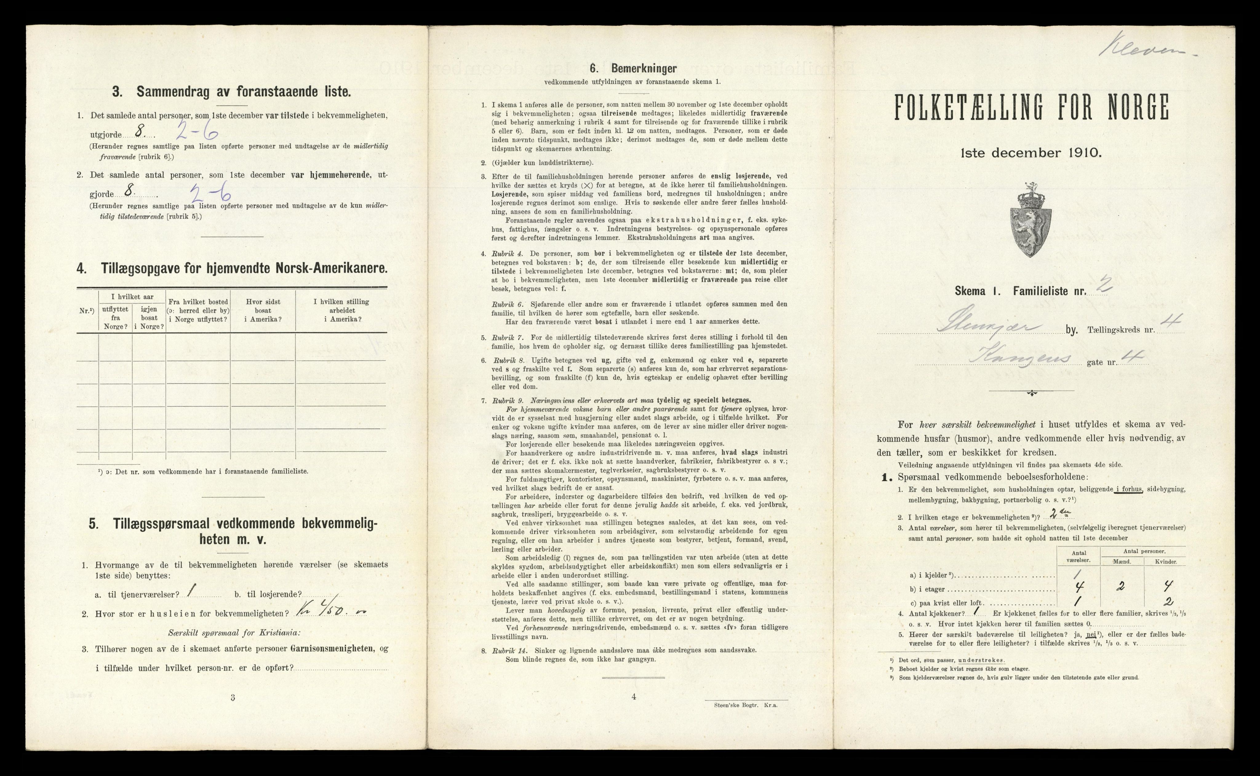 RA, 1910 census for Steinkjer, 1910, p. 1006
