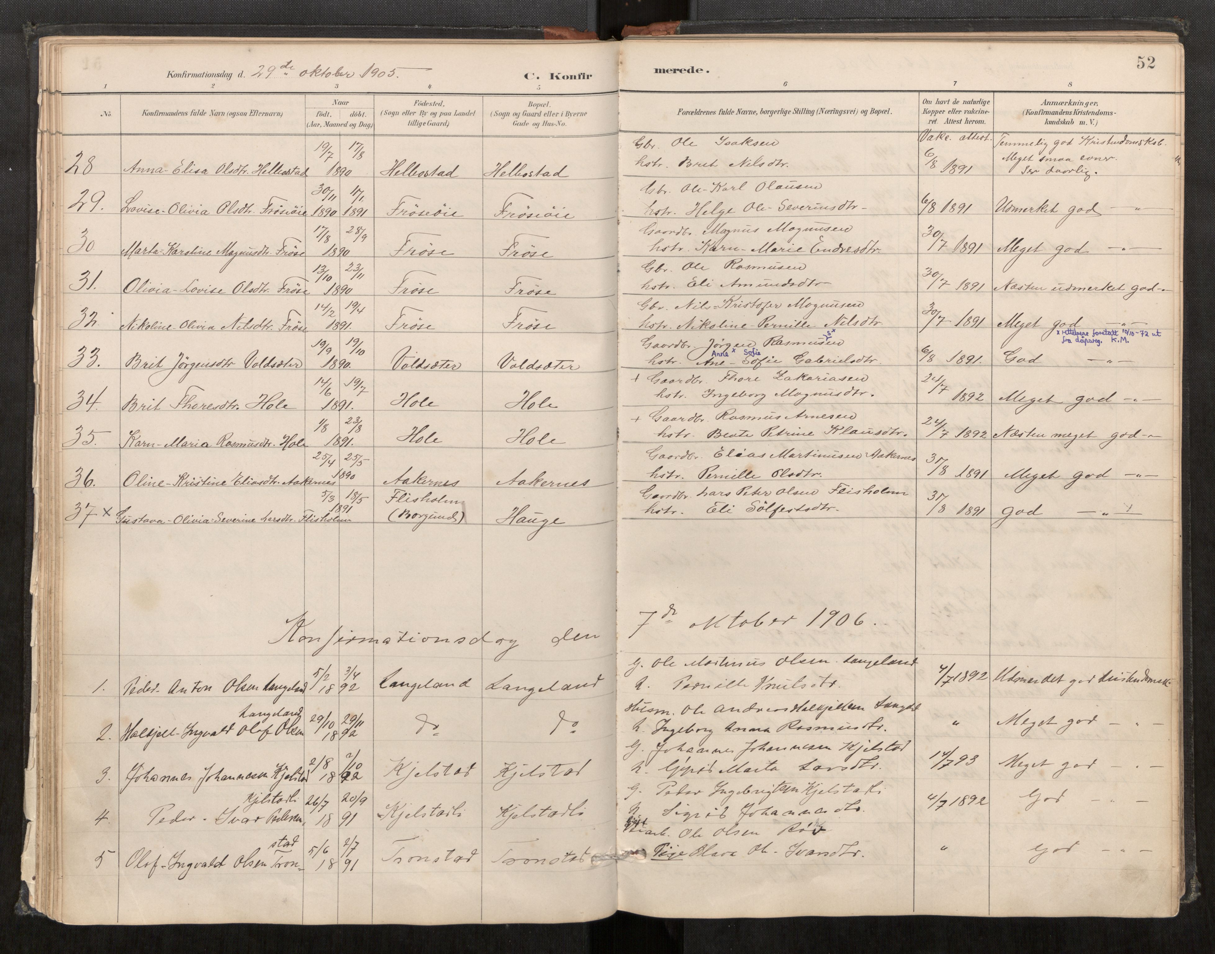 Sunnylven sokneprestkontor, SAT/A-1007: Parish register (official) no. 517A09, 1887-1910, p. 52