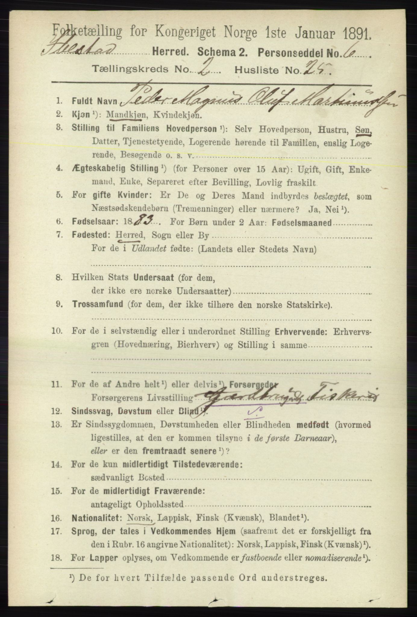 RA, 1891 census for 1917 Ibestad, 1891, p. 971