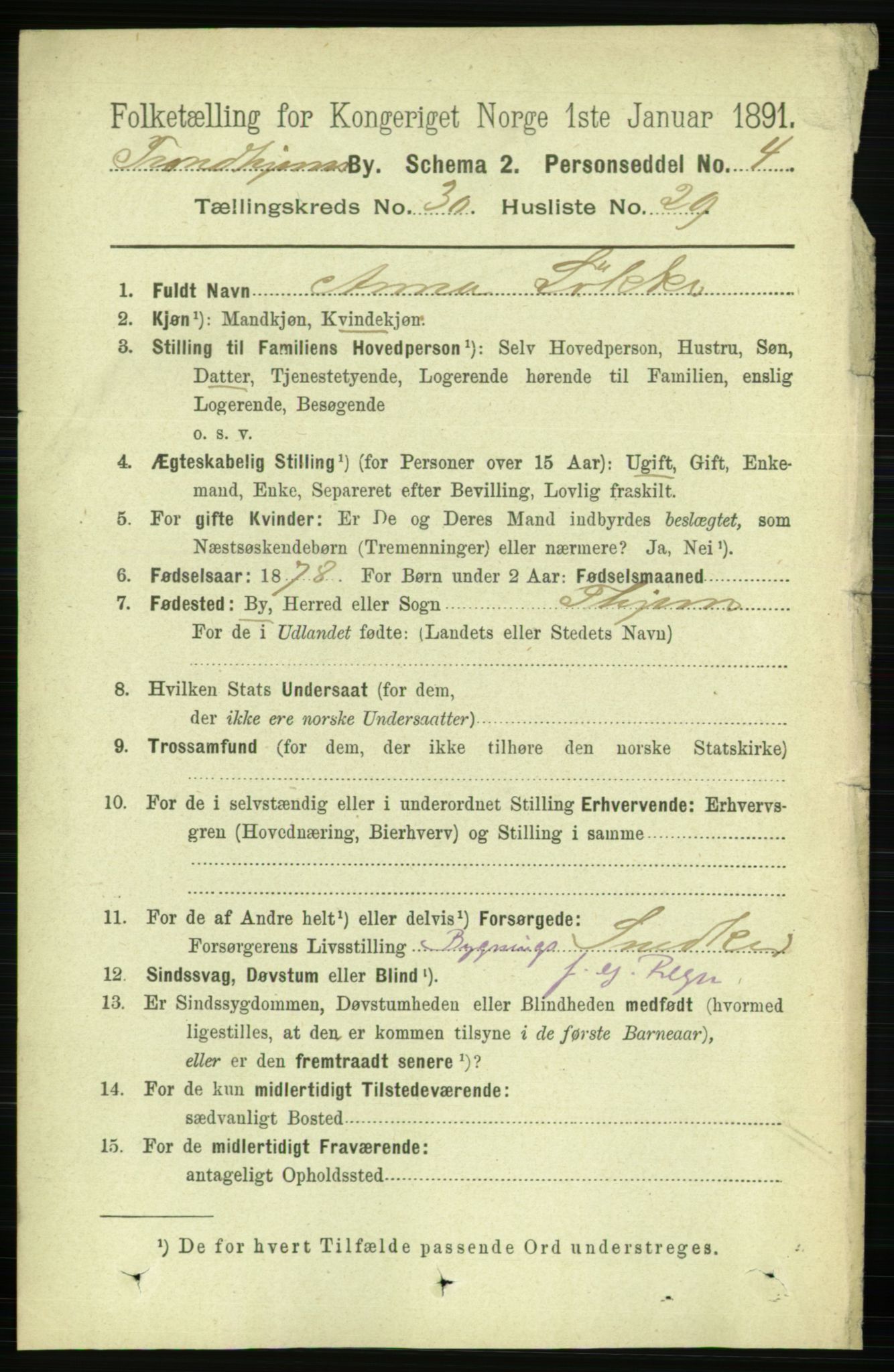 RA, 1891 census for 1601 Trondheim, 1891, p. 22755